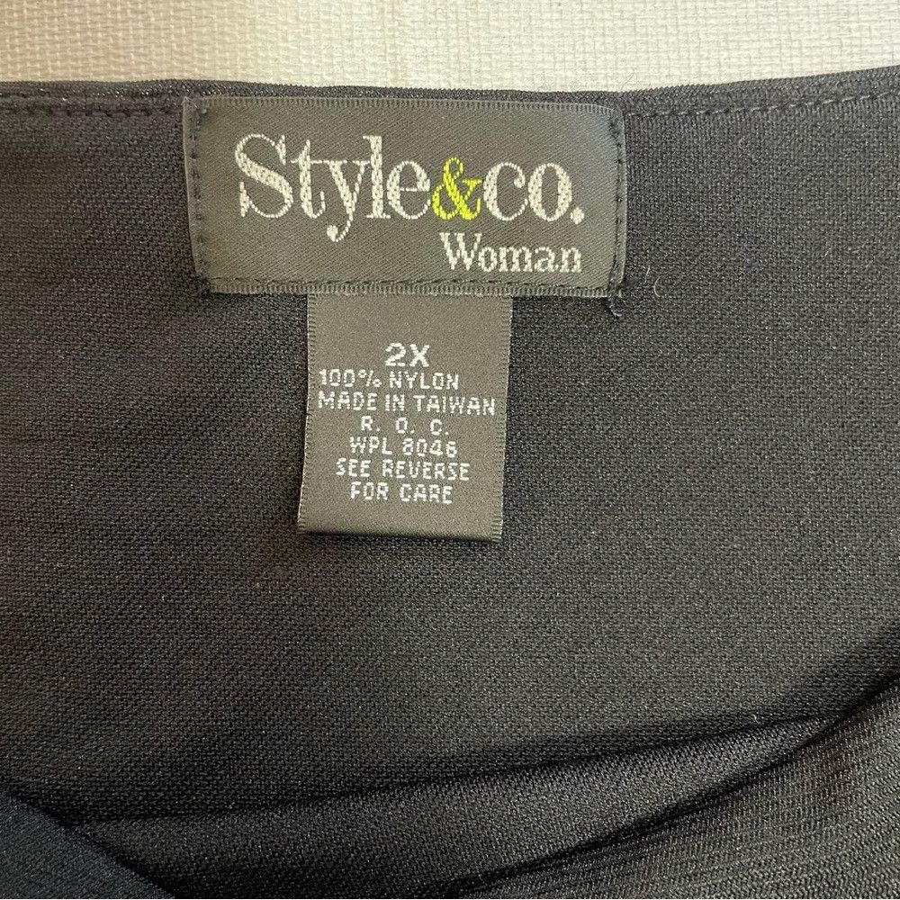 Other Style & Co Black Floral 4/2 Sleeve Top Size 2X Size XXL / US 16-18 / IT 52-54 - 8 Thumbnail