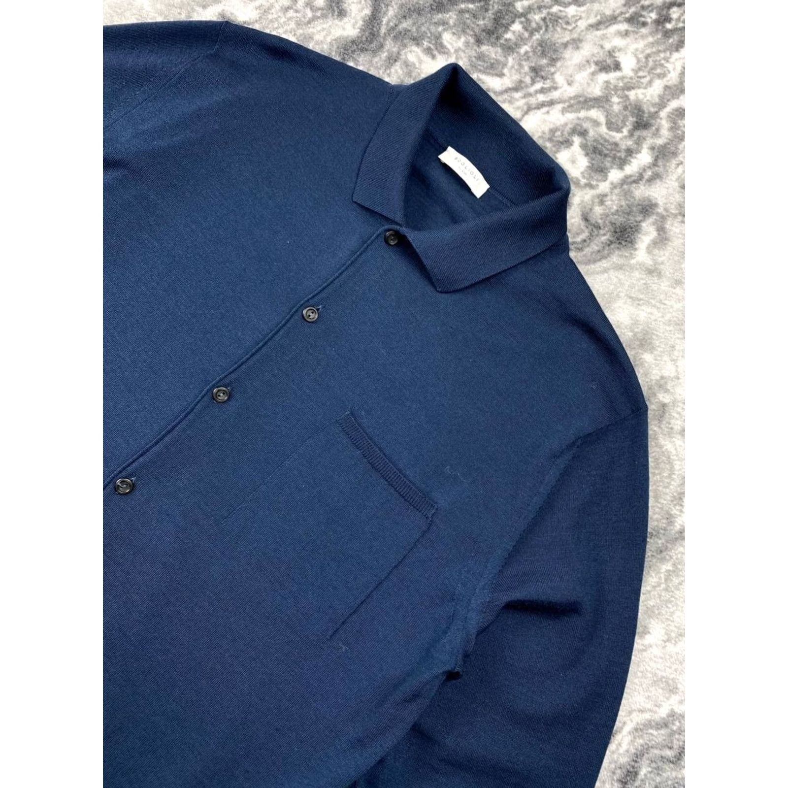 Boglioli Blue Boglioli Polo Long Sleeve Sweater Lana Wool Men Size M Regular Slim Pullover Knitted Knit Buttoned Casual Winter Fall Spring Cardigan? Size US M / EU 48-50 / 2 - 3 Thumbnail