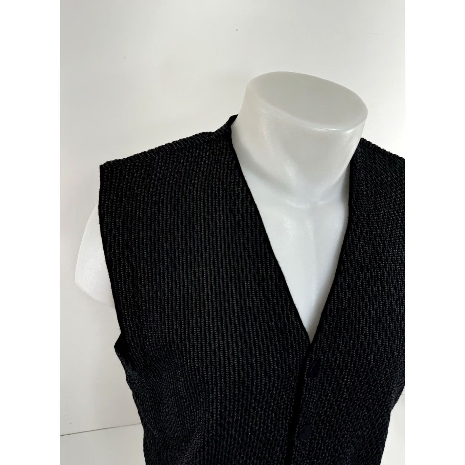 Vintage JHANE BARNES Vest Wool Blend Mens M Black / Gray Textured Waistcoat B14 Size US M / EU 48-50 / 2 - 3 Thumbnail