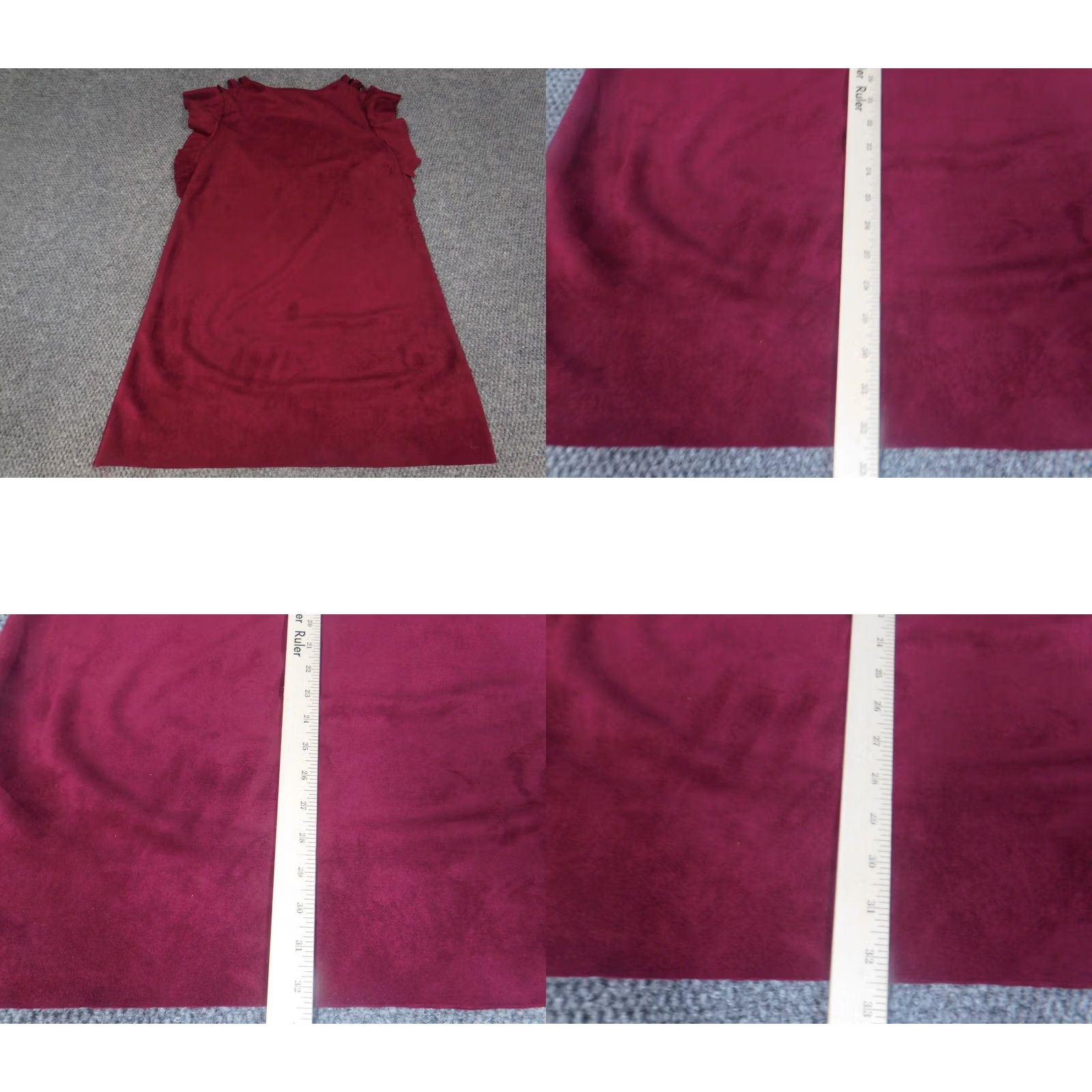 Vintage She & Sky Womens Dress L Red Floral Knit Puff Sleeve Mock Neck Knee Length Crochet Summer 100% Cotton Casual Sundress Girls/ Womens Size L / US 10 / IT 46 - 8 Thumbnail