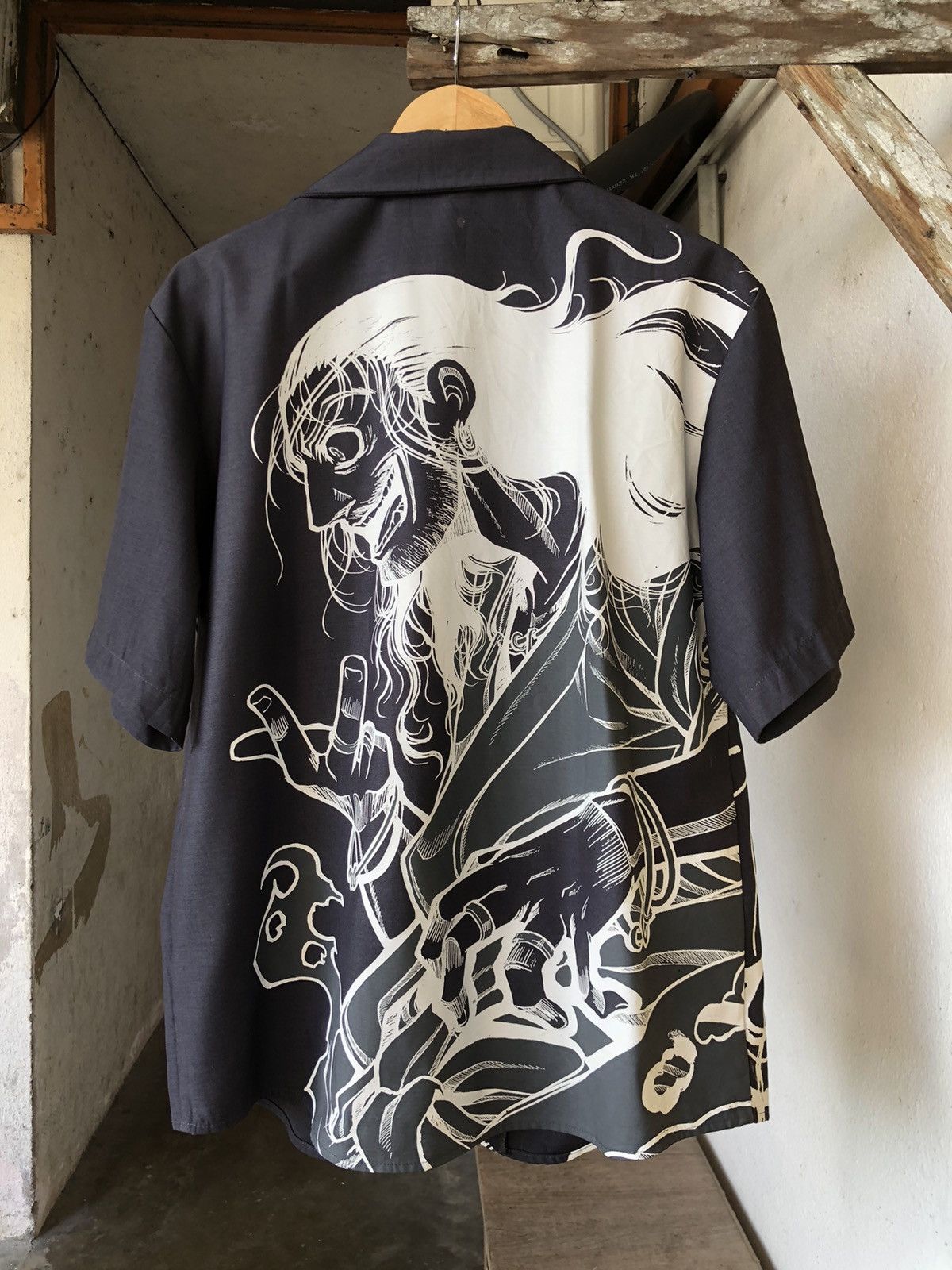 Anime Rare🔥 Drifters x Anime Oda Nobunaga Open Collar Shirt Size US XL / EU 56 / 4 - 1 Thumbnail
