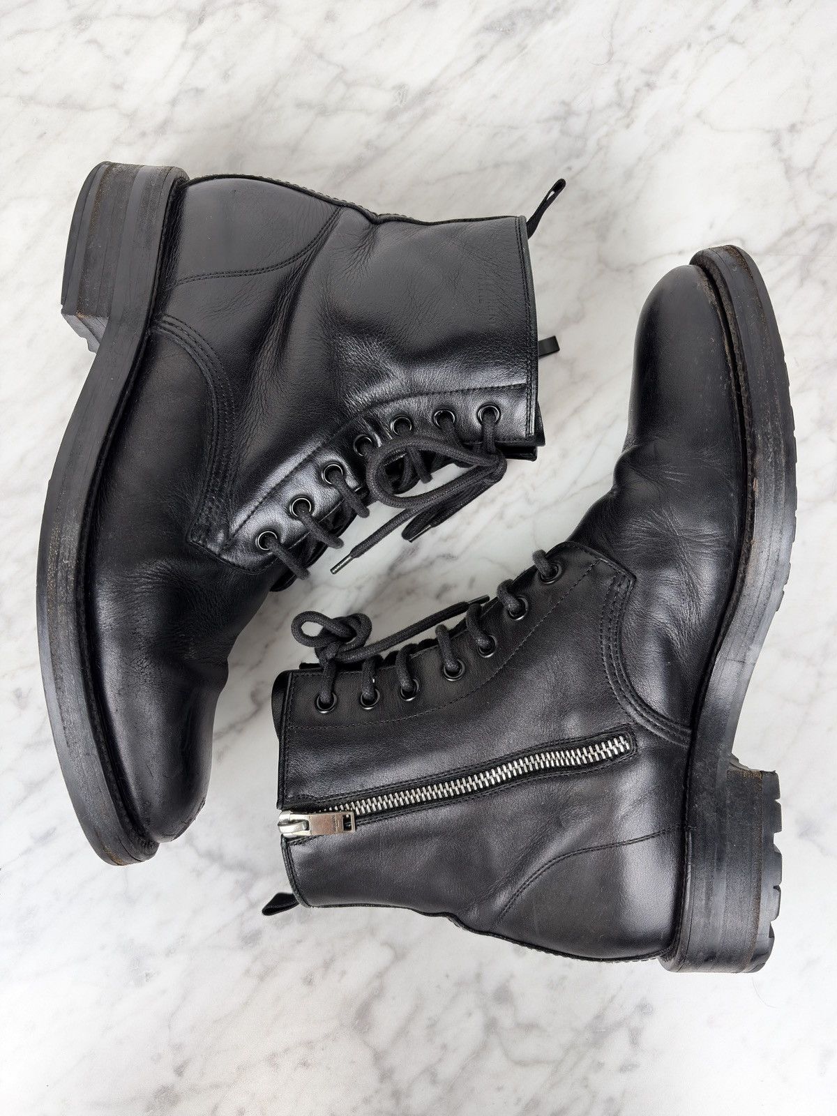 Hedi Slimane × Saint Laurent Paris FW15 Saint Laurent Paris Hedi Zipper Ranger Combat Boots Size US 8 / EU 41 - 4 Thumbnail