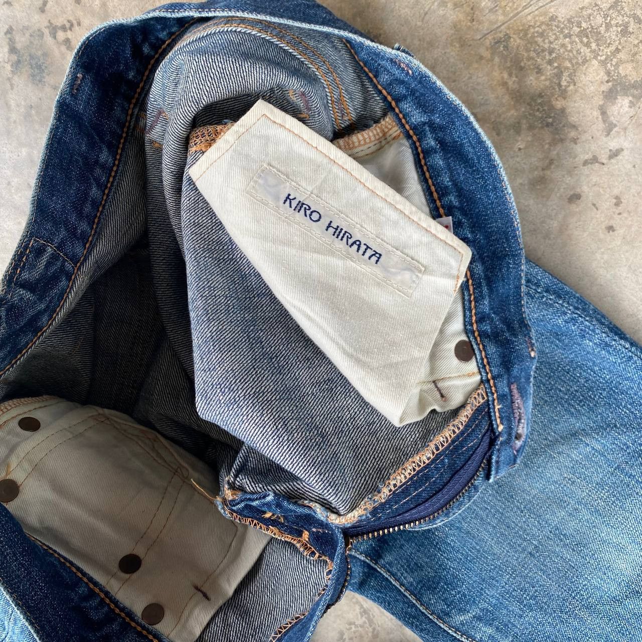 Kapital VINTAGE KAPITAL BY KIRO HIRATA FADED BLUE LOWRISE SLIMFIT Size US 27 - 17 Thumbnail