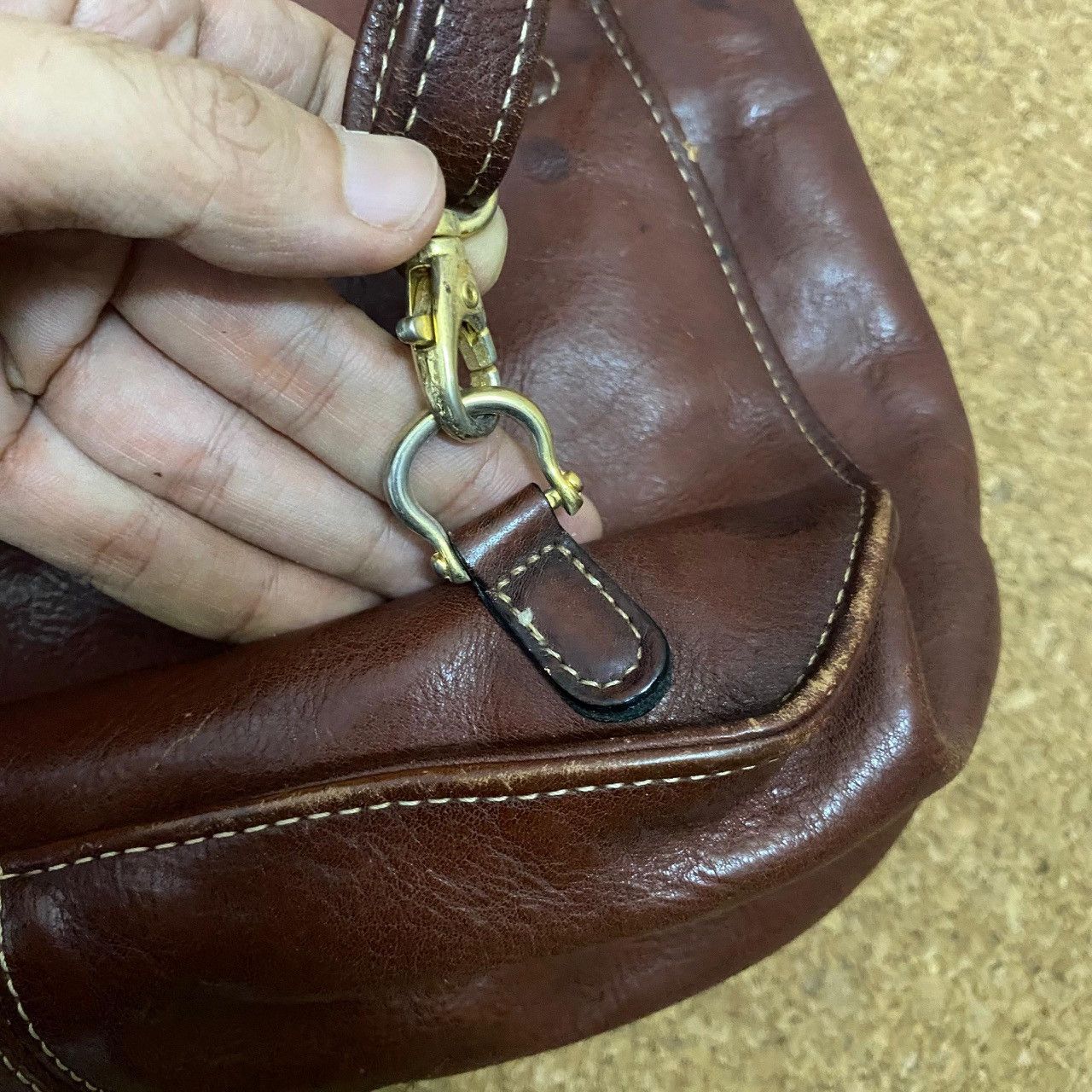 Handmade Texier Vintage Leather Backpack w/ Matching Mini Pouch — Size ONE SIZE - 17 Thumbnail