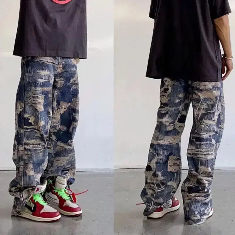 Japanese Brand High Street Straight Loose Gothic y2k Jeans Trousers Size US 32 / EU 48 - 2 Thumbnail