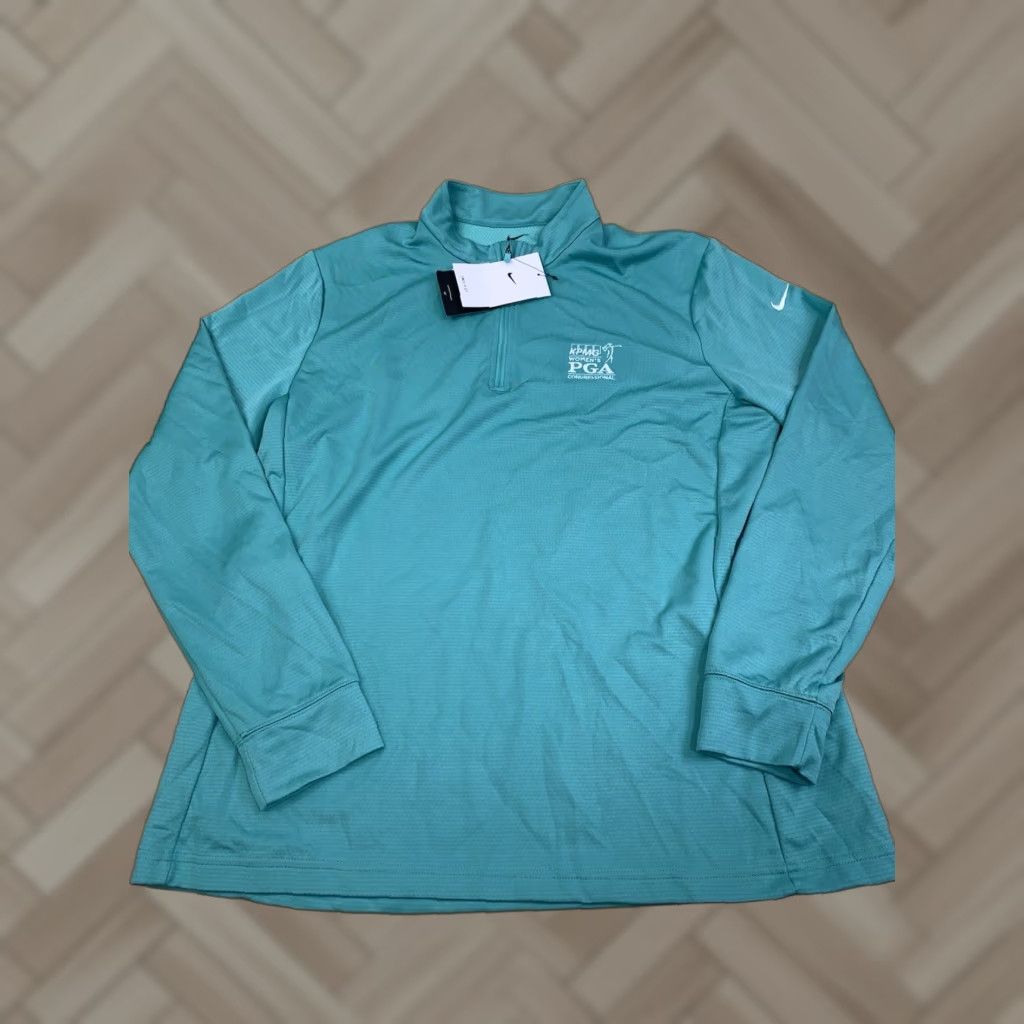 Nike Nike Sweatshirt Womens XL Green 1/4 Zip Pullover Mock Neck Dri-FIT Golf Activewear Stretch Size XL / US 12-14 / IT 48-50 - 1 Thumbnail