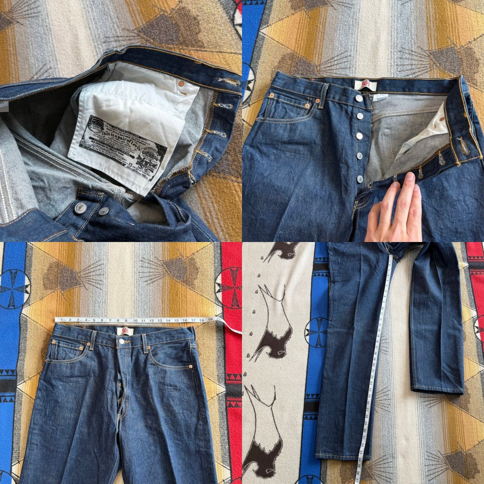 Levi's VINTAGE Levi’s 501xx Button Fly Denim Jeans Men 35x36 Blue Regular Inseam 36" Solid Mid Rise Straight 501oo? (Wait). Size US 35 - 8 Thumbnail