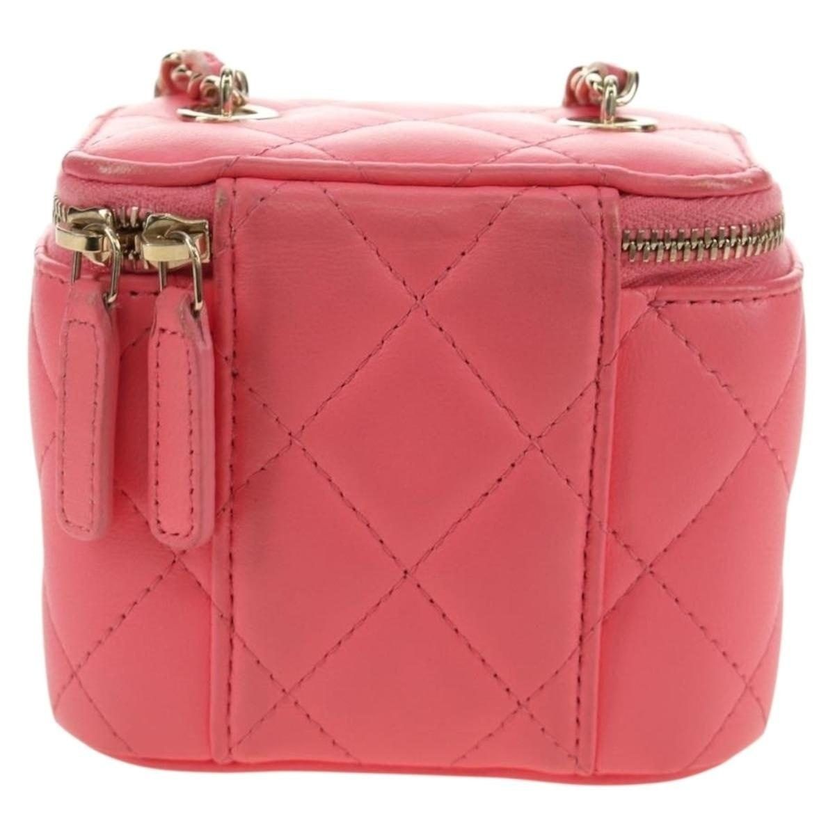 Chanel Chanel Lambskin Leather Chain Vanity Shoulder Bag Pink Size ONE SIZE - 2 Thumbnail