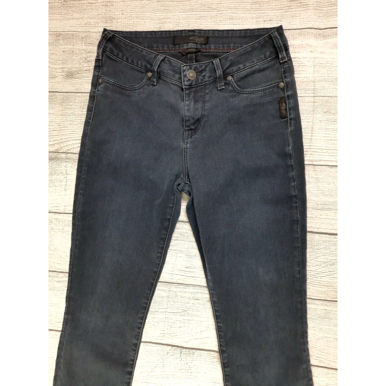 Silver Jeans Co. VINTAGE? No. Silver Jeans Ashlee Dark Rinse Med Rise 26x29 Skinny Jeans Womens Denim Blue Comfort Size 26" / US 2 / IT 38 - 6 Thumbnail