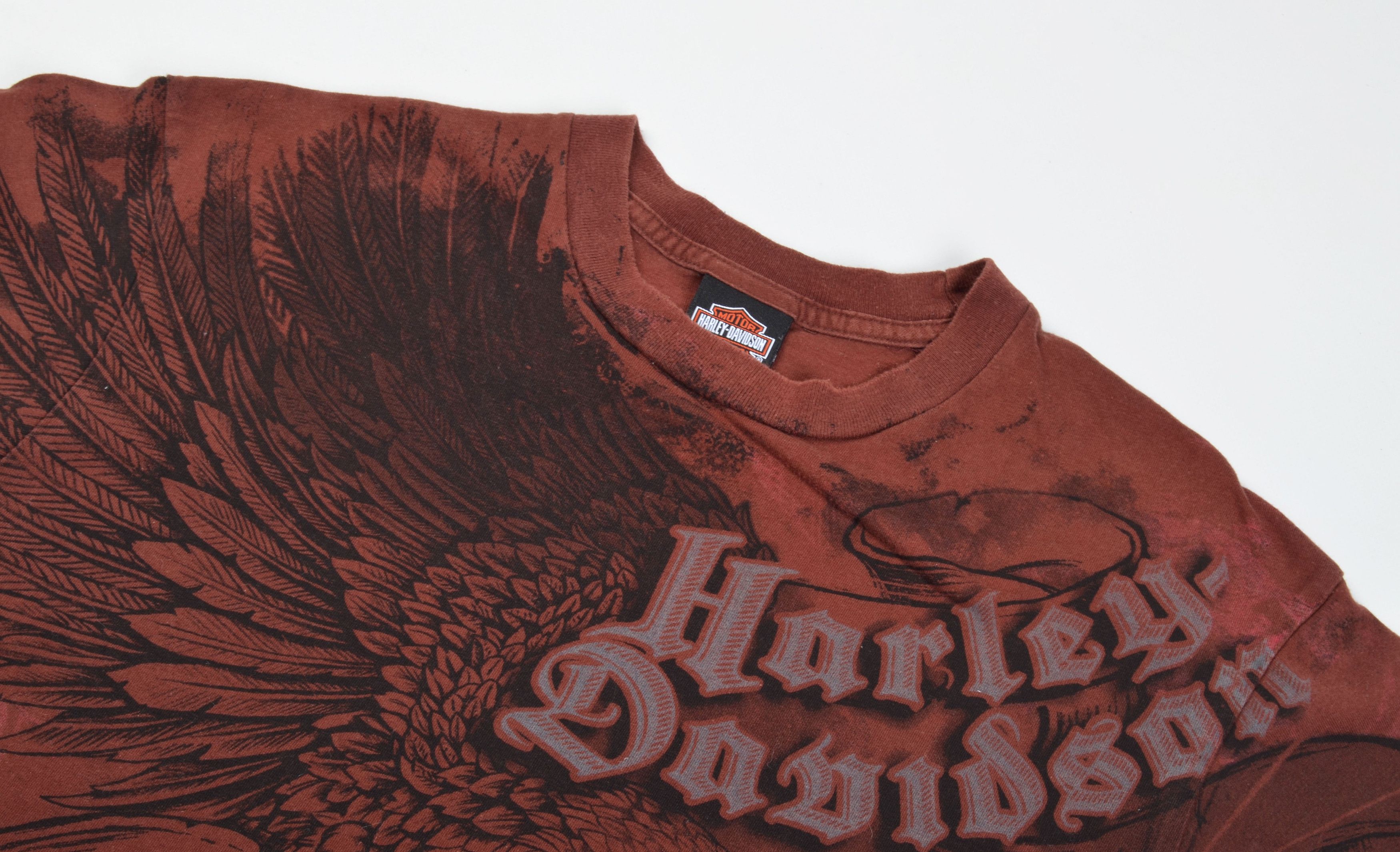 Harley Davidson Harley Davidson Y2K Grunge Biker Big Eagle 2009 Tee Size US L / EU 52-54 / 3 - 3 Thumbnail