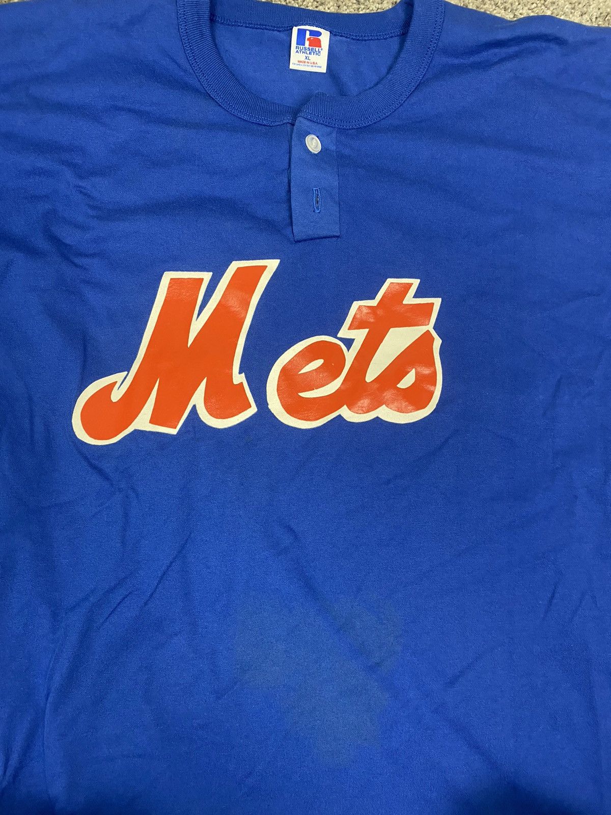 Russell Athletic × Vintage Vintage 90s russell athletic mlb mets tshirt Size US XL / EU 56 / 4 - 3 Thumbnail