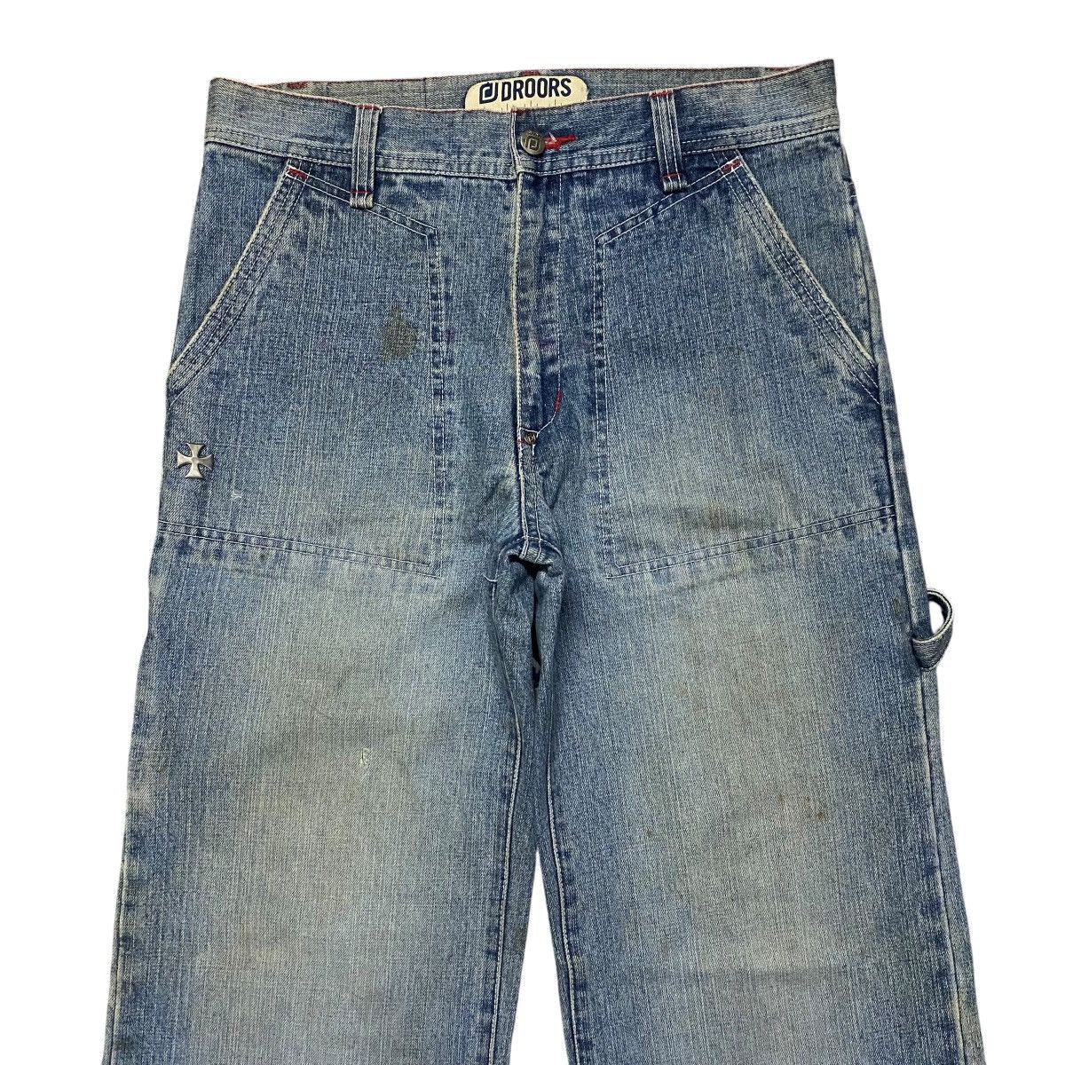 Droors DROORS Denim Wide Leg Jeans Zero Ska8 Patches Distressed Size US 29 - 3 Thumbnail