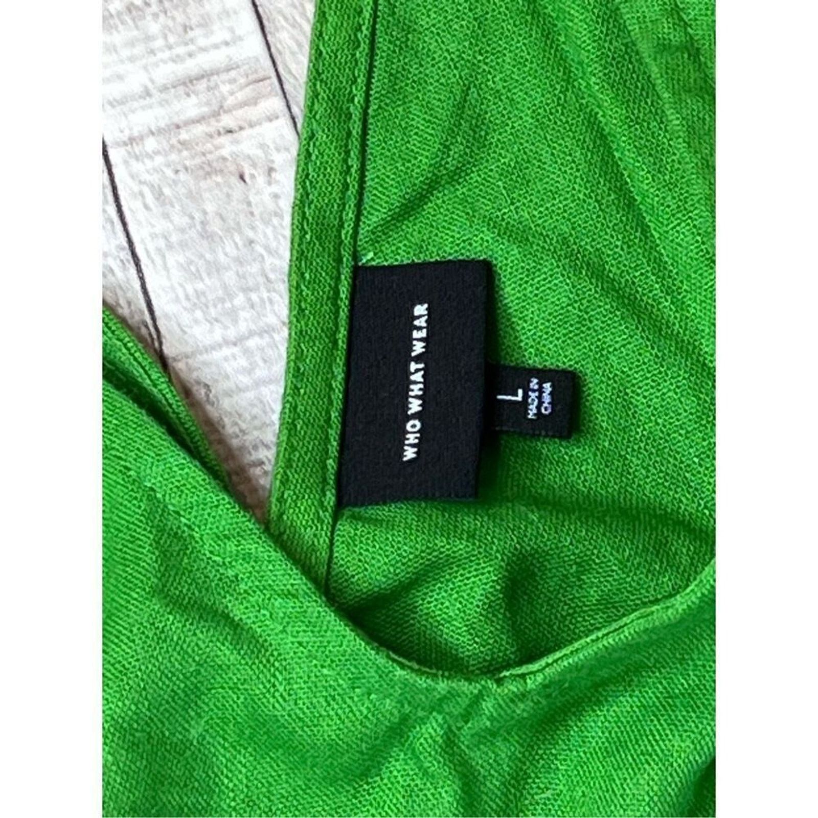Other Who What Wear Linen Kelly Green Top Blouse LARGE NWOT Size L / US 10 / IT 46 - 6 Thumbnail