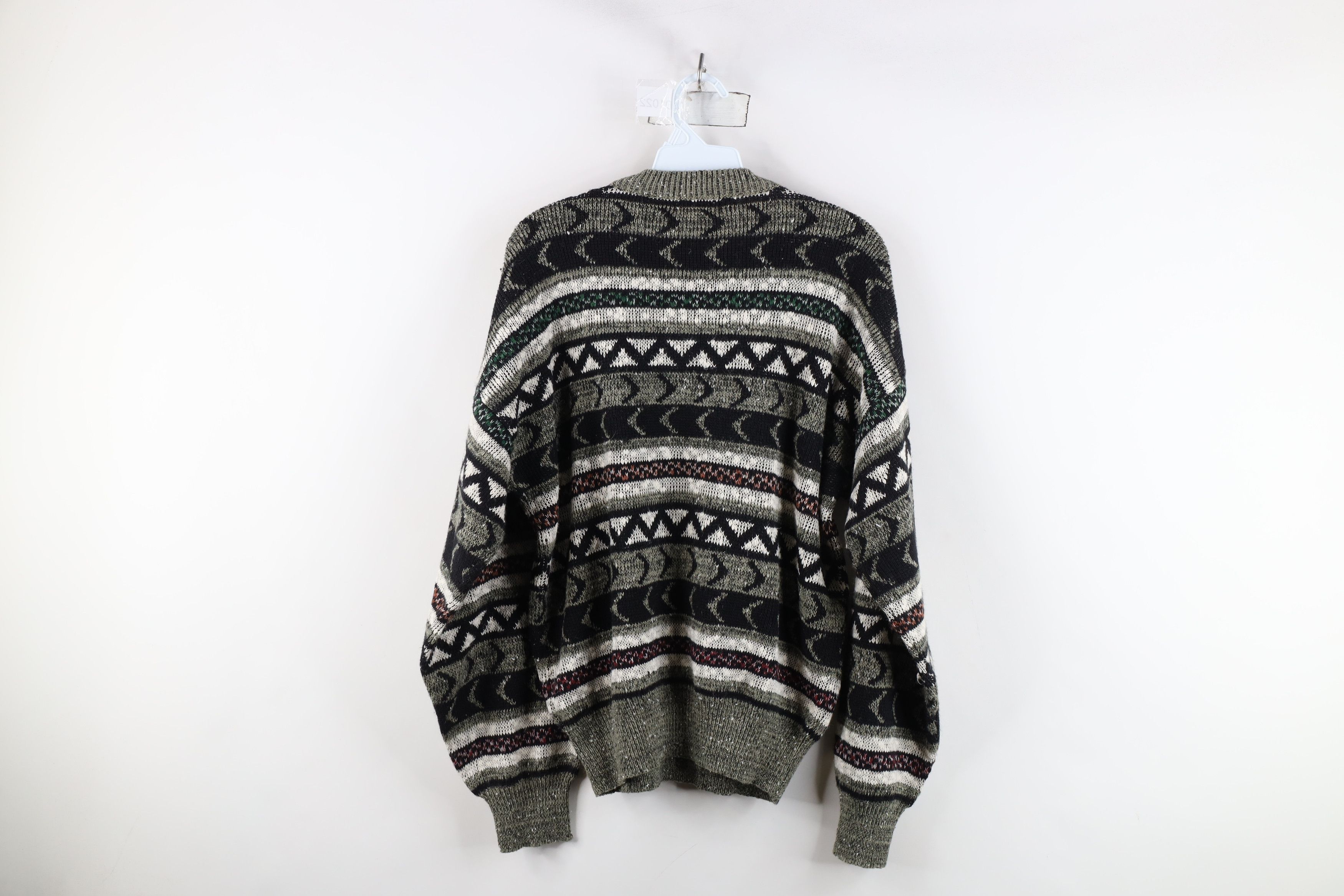 Vintage Vintage 90s Coogi Style Geometric Striped Knit Sweater Size US L / EU 52-54 / 3 - 6 Thumbnail
