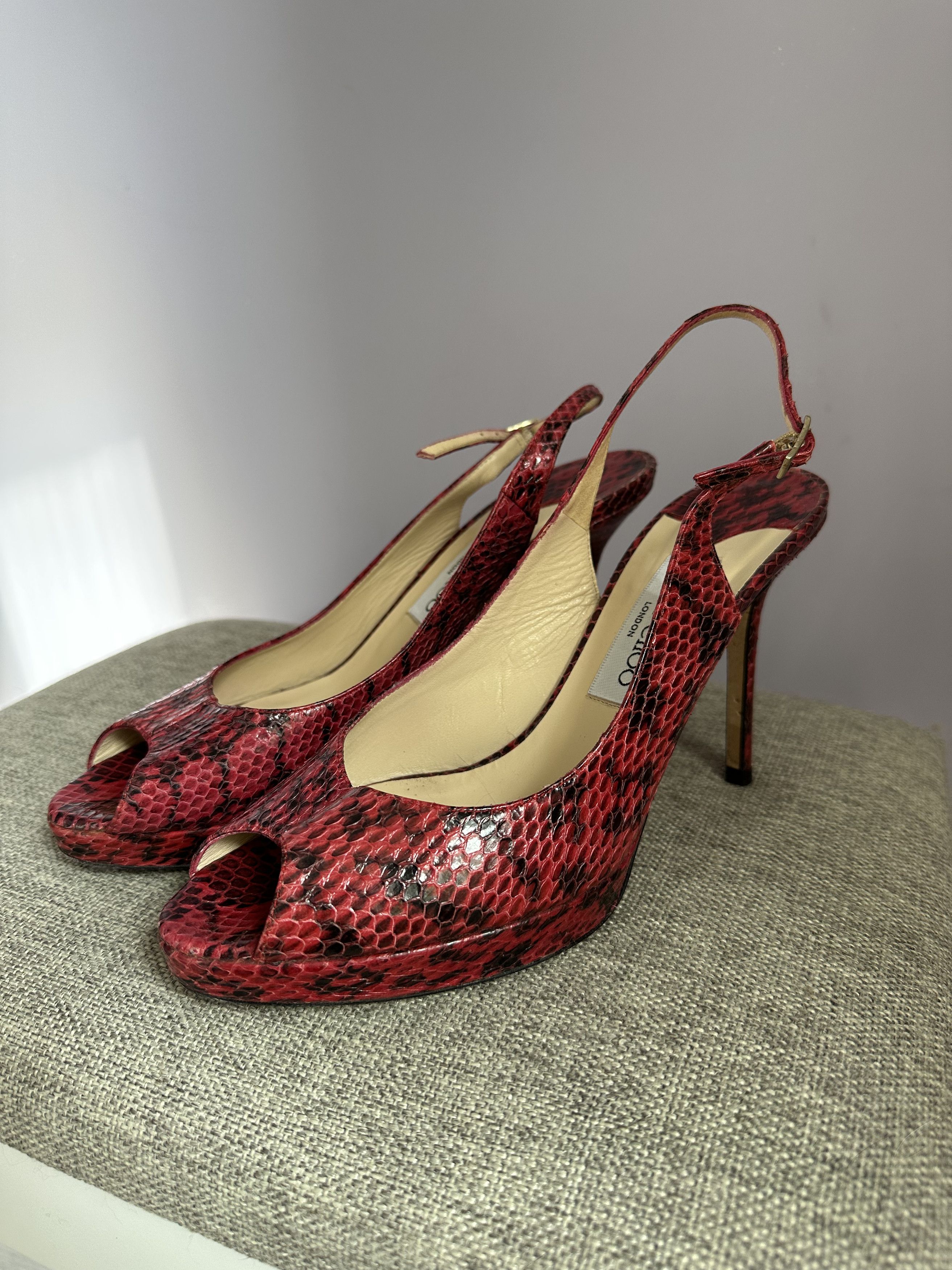 Designer × Jimmy Choo Jimmy Choo Multicolor Python heels sandals Size US 8.5 / IT 38.5 - 7 Thumbnail