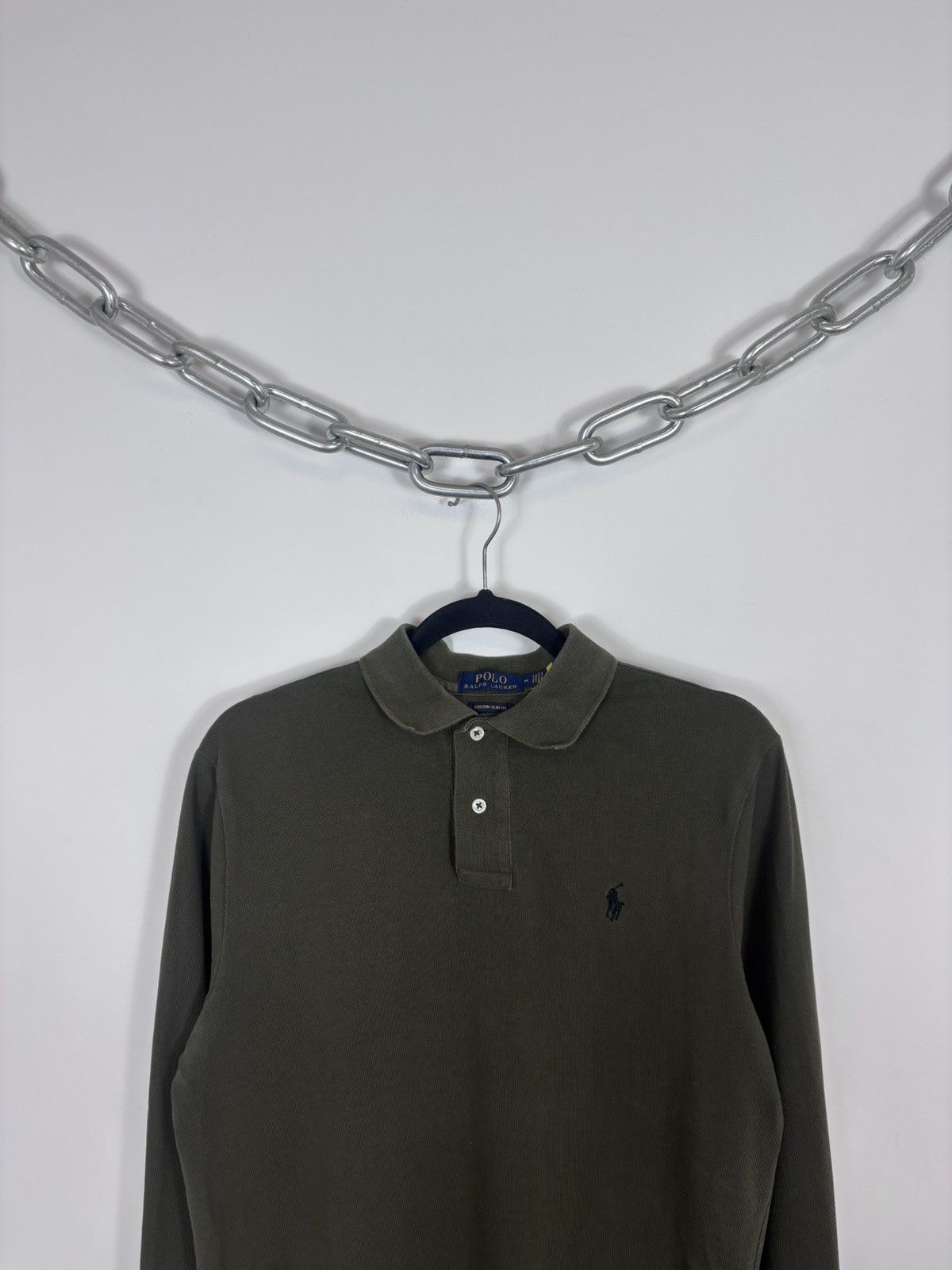 Polo Ralph Lauren Polo Ralph Lauren Men’s Olive Green Long Sleeve Polo Shirt Size US M / EU 48-50 / 2 - 2 Thumbnail