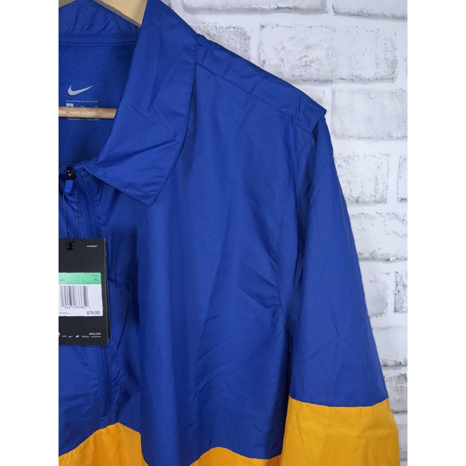 Nike NWT Nike Blue & Gold Half Zip Nylon Pullover Mens XL Size US XL / EU 56 / 4 - 3 Thumbnail