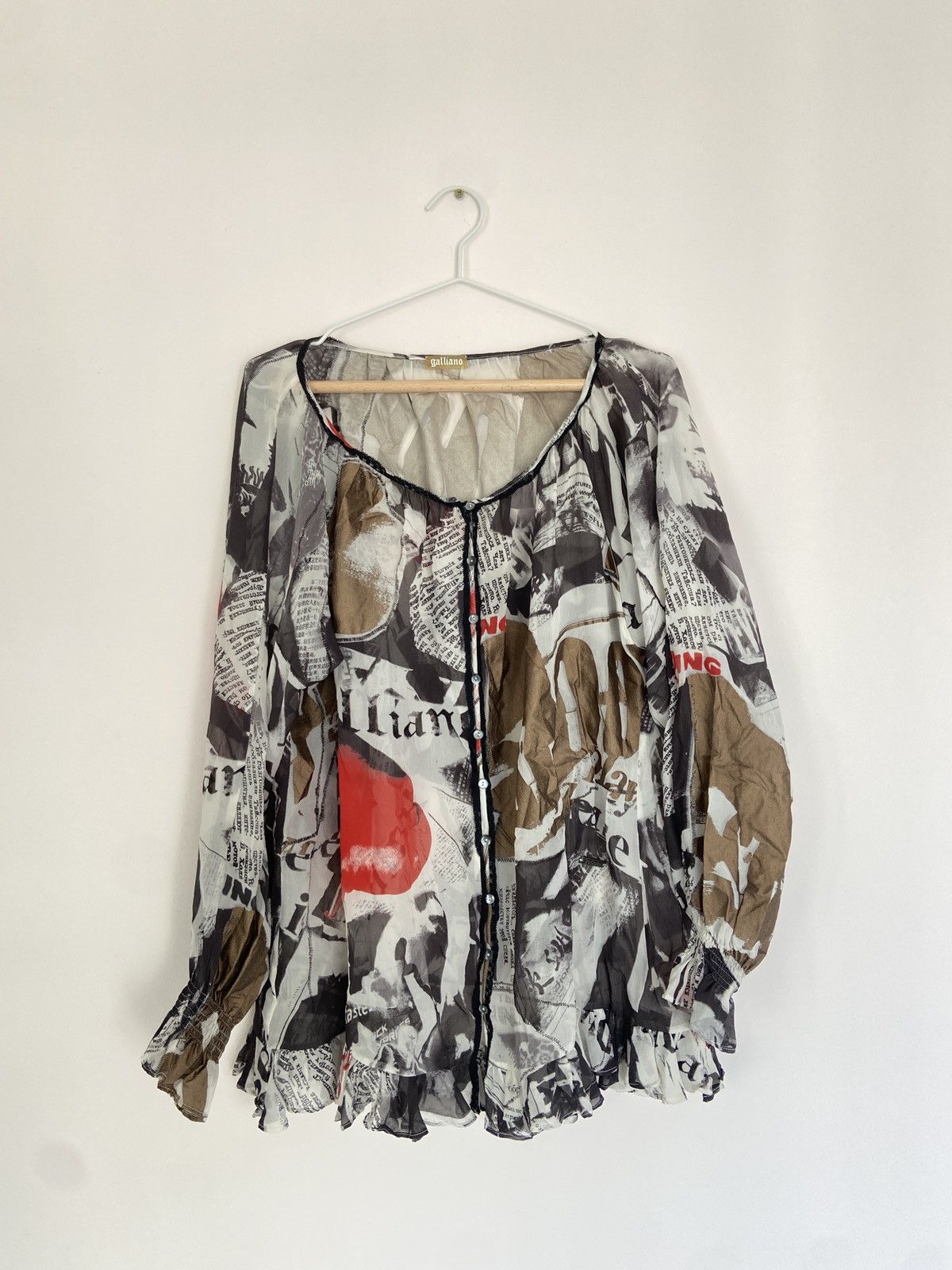 John Galliano Galliano Vintage Silk Multicoloured Blouse Size S / US 4 / IT 40 - 1 Thumbnail