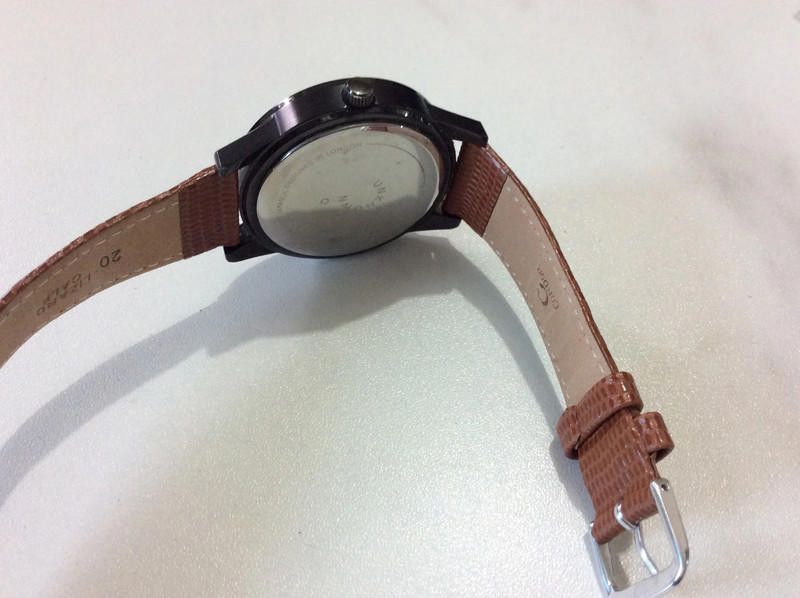 Designer Unknown black dial brown leather strap watch Size ONE SIZE - 5 Thumbnail