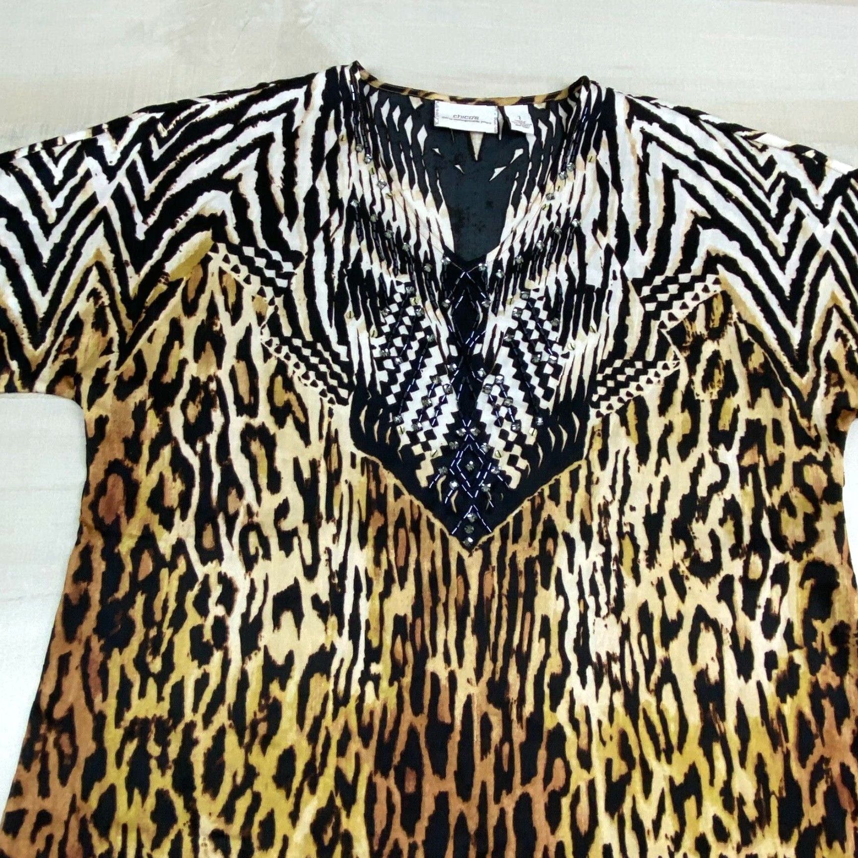 Vintage Womens Cheetah Animal Print Top Small Extra Large XL Size M / US 6-8 / IT 42-44 - 2 Thumbnail