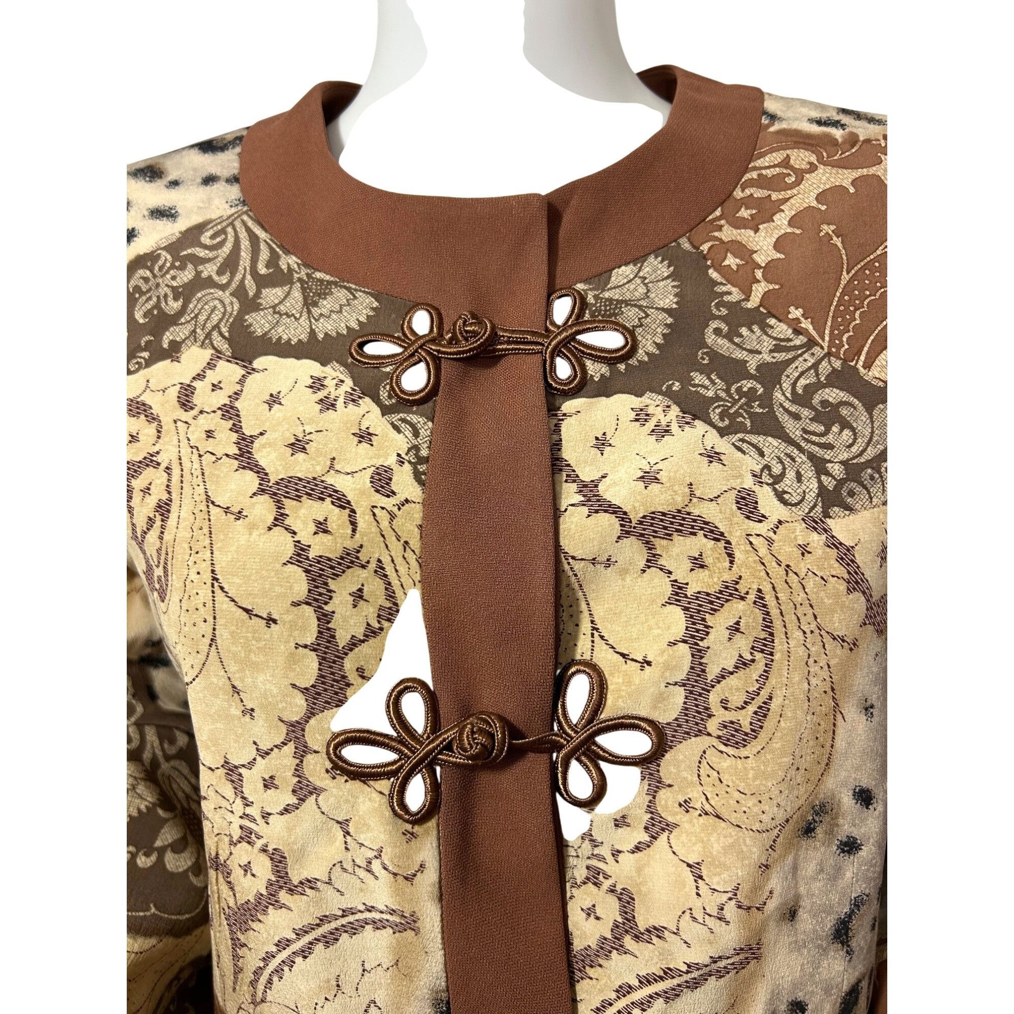 Other Saks Jandel Vtg Blazer 14 Silk Asian Style Animal Print Neut Size L / US 10 / IT 46 - 9 Thumbnail