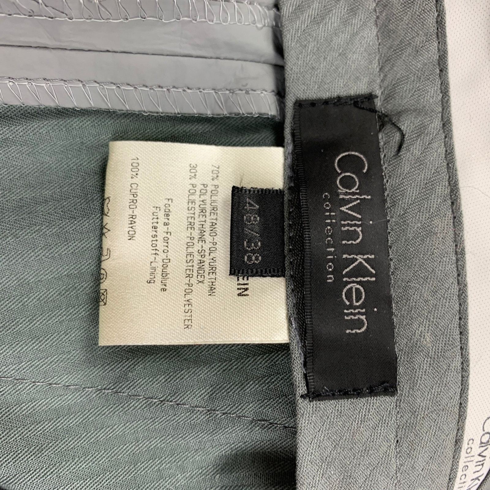 Calvin Klein CALVIN KLEIN COLLECTION 38 Grey Polyurethane Polyester Suit Size 38R - 11 Thumbnail