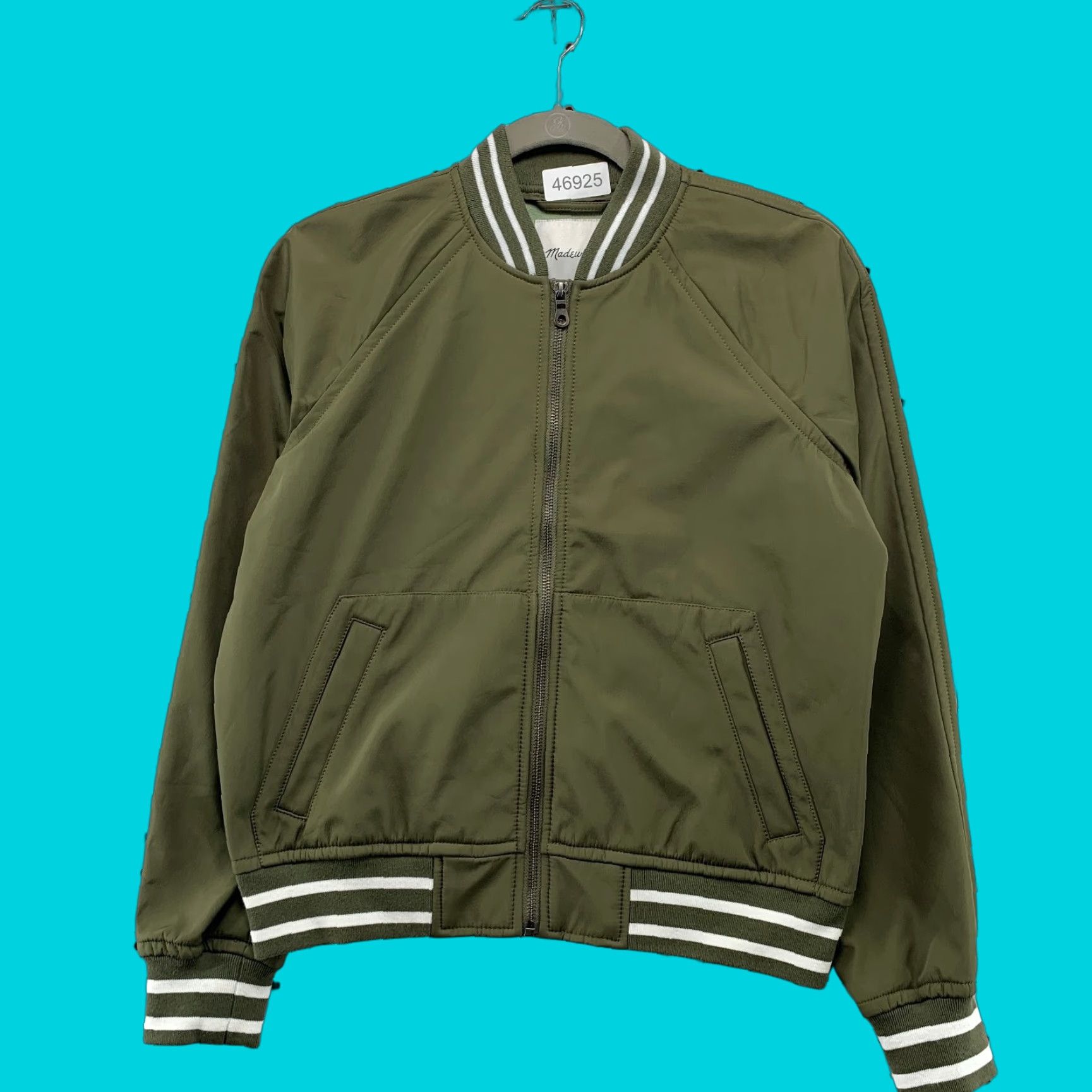 **Madewell Bomber Jacket Green Women's Small Lined Long Sleeve** User: Madewell Bomber Jacket Green Women's Small Lined Long Sleeve
