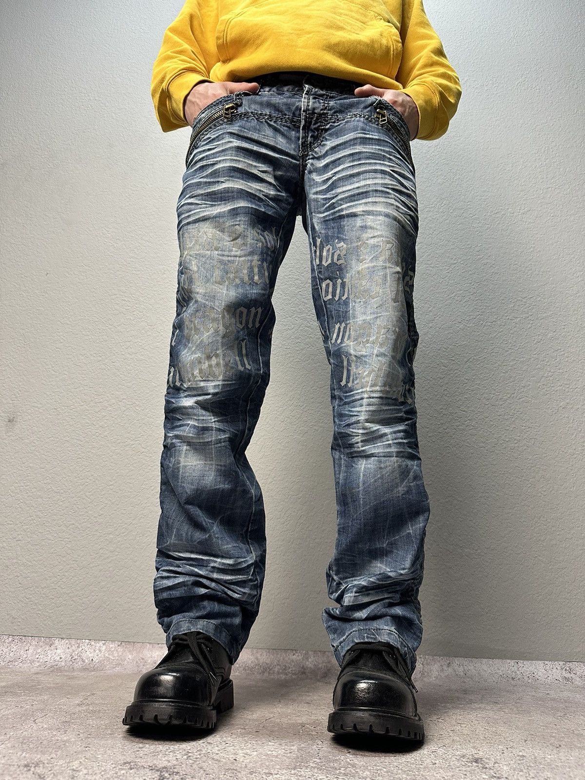 Japanese Brand × Vintage Vintage Y2K Junya Watanabe Style Archive Jeans Distressed Size US 34 / EU 50 - 5 Thumbnail