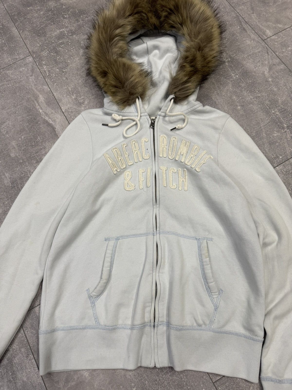Abercrombie & Fitch Vintage Abercrombie & Fitch Fur Zip Hoodie Y2K Size US M / EU 48-50 / 2 - 3 Thumbnail