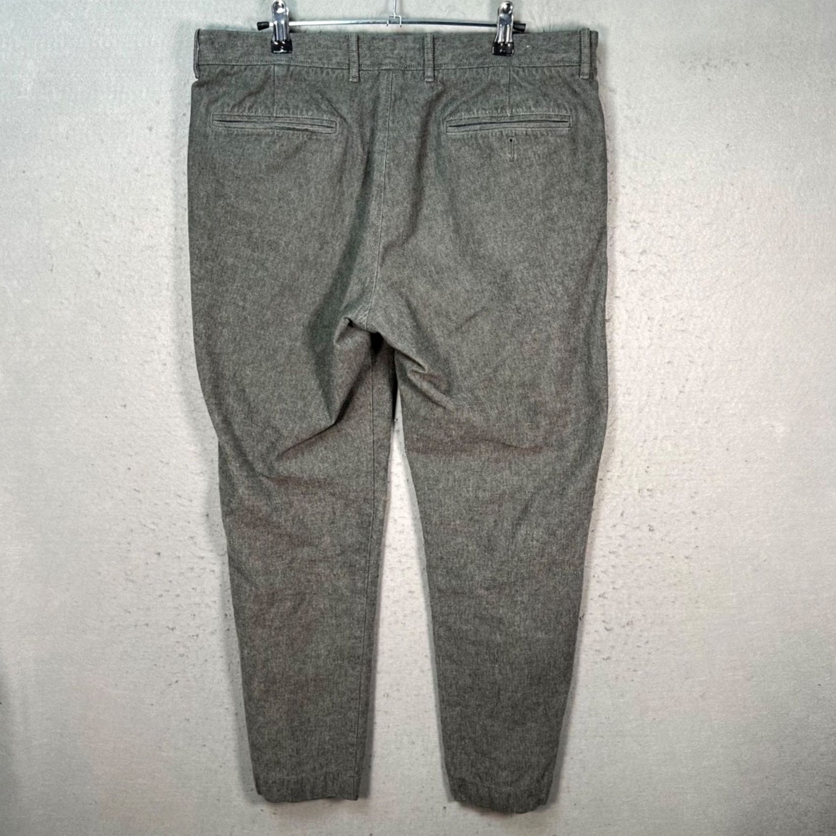 J.Crew J. Crew Mens 34x29 Heather Gray Cotton Pants Relaxed Fit Casual Trousers Size US 34 / EU 50 - 2 Thumbnail