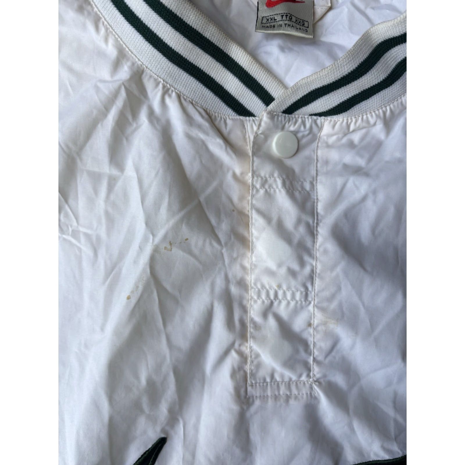 Nike VINTAGE Nike Center Check Swoosh Pullover Windbreaker Jacket 2XL Embroidered Black White Logo Mens 90s Windbreaker Size US XXL / EU 58 / 5 - 4 Thumbnail