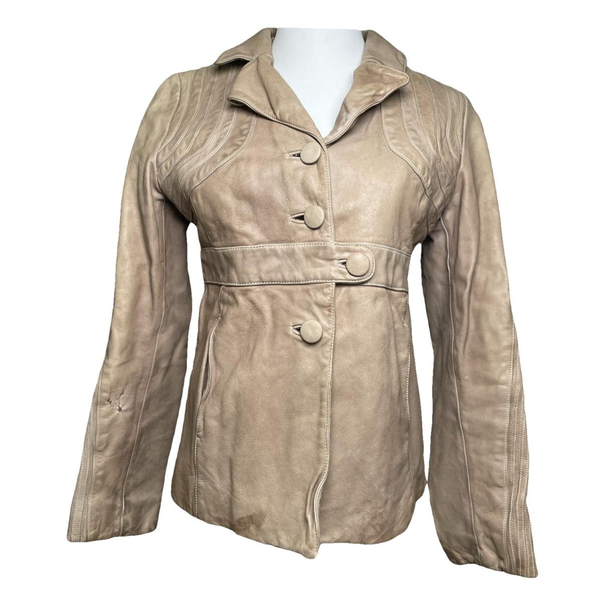 Marni Beige Leather Coat Size M / US 6-8 / IT 42-44 - 1 Thumbnail