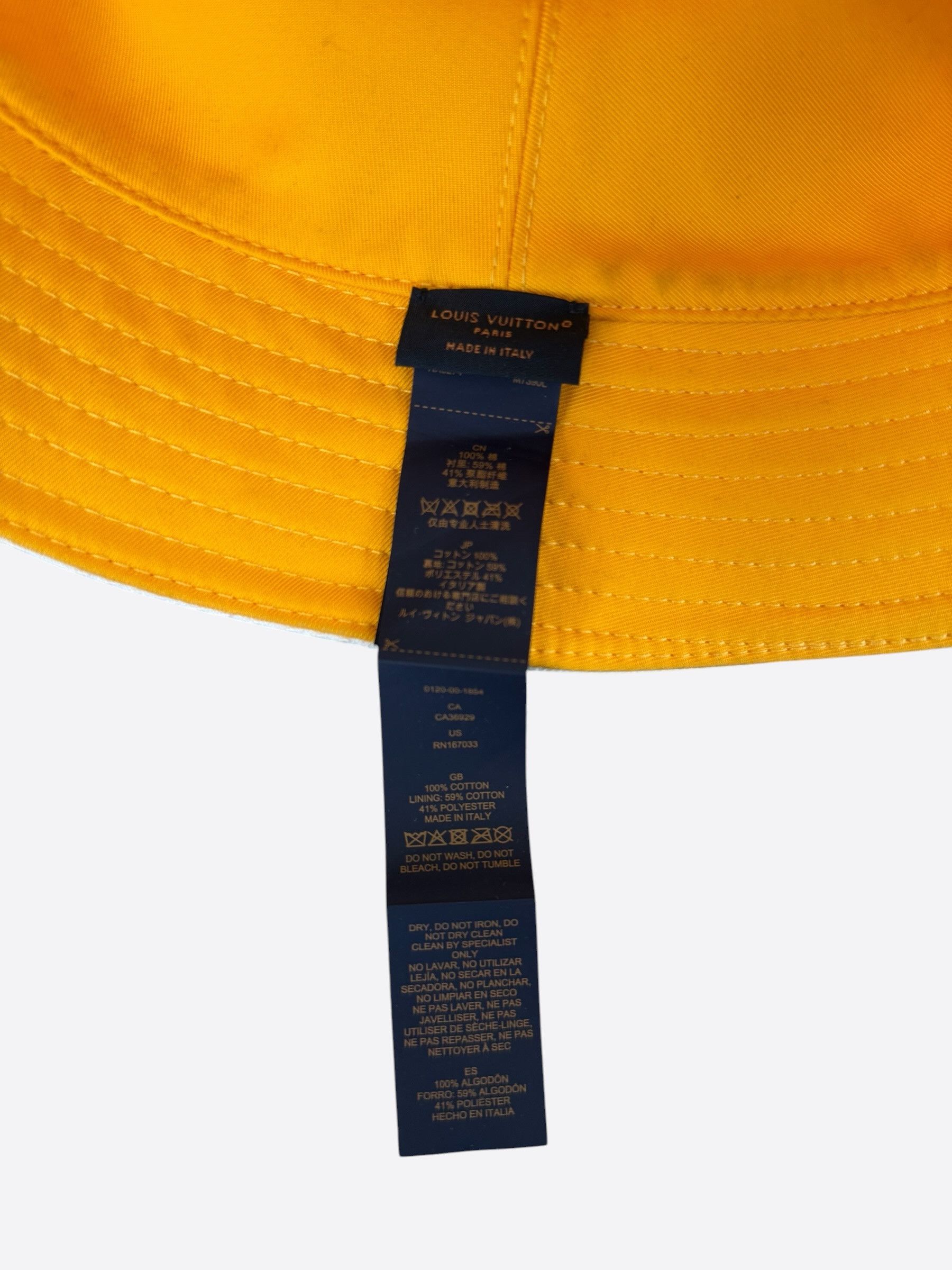 Louis Vuitton Louis Vuitton White & Yellow Monogram Reversible Bucket Hat Size ONE SIZE - 7 Thumbnail