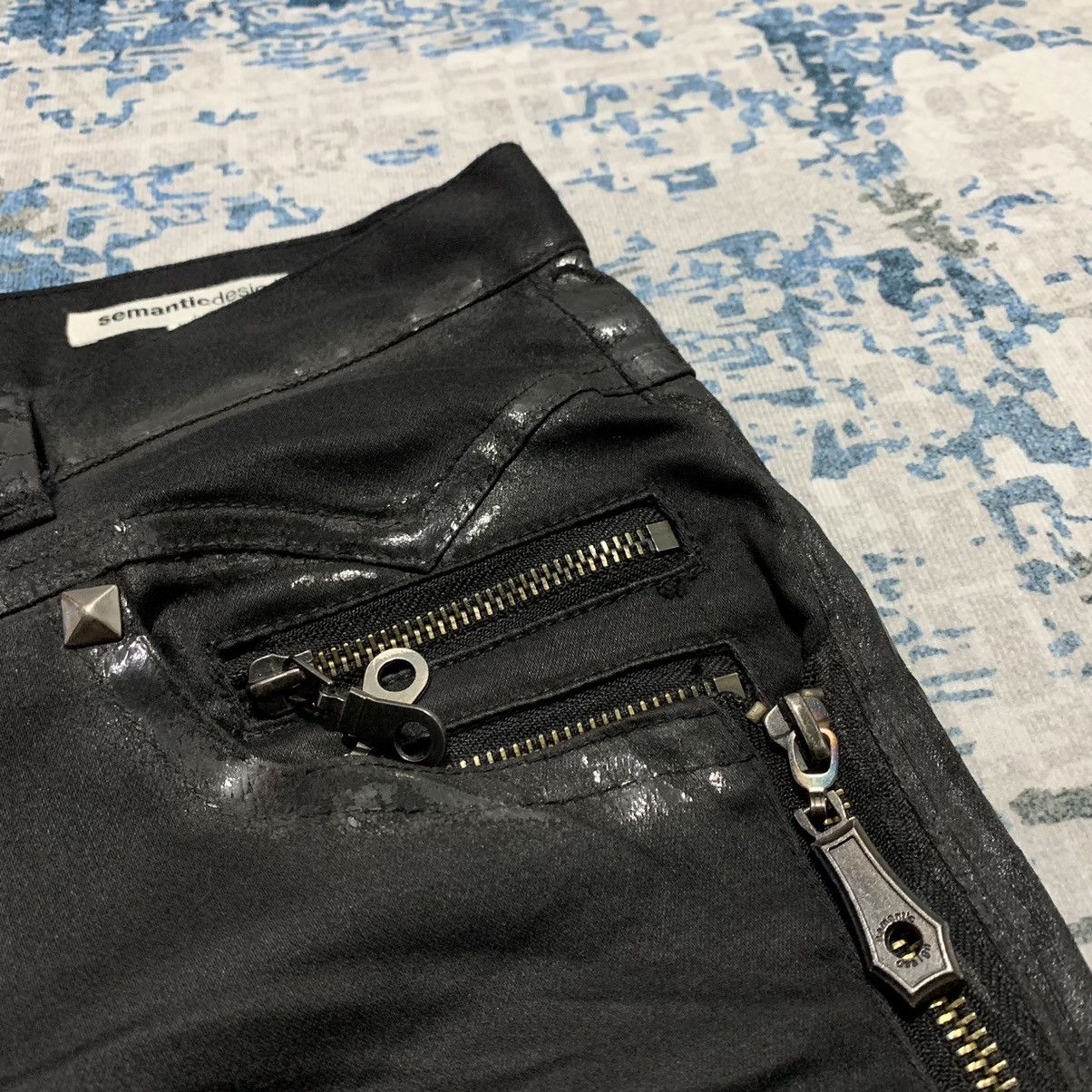 Japanese Brand × semanticdesign Semantic Design Japan wax flared black jeans Size US 31 - 4 Thumbnail