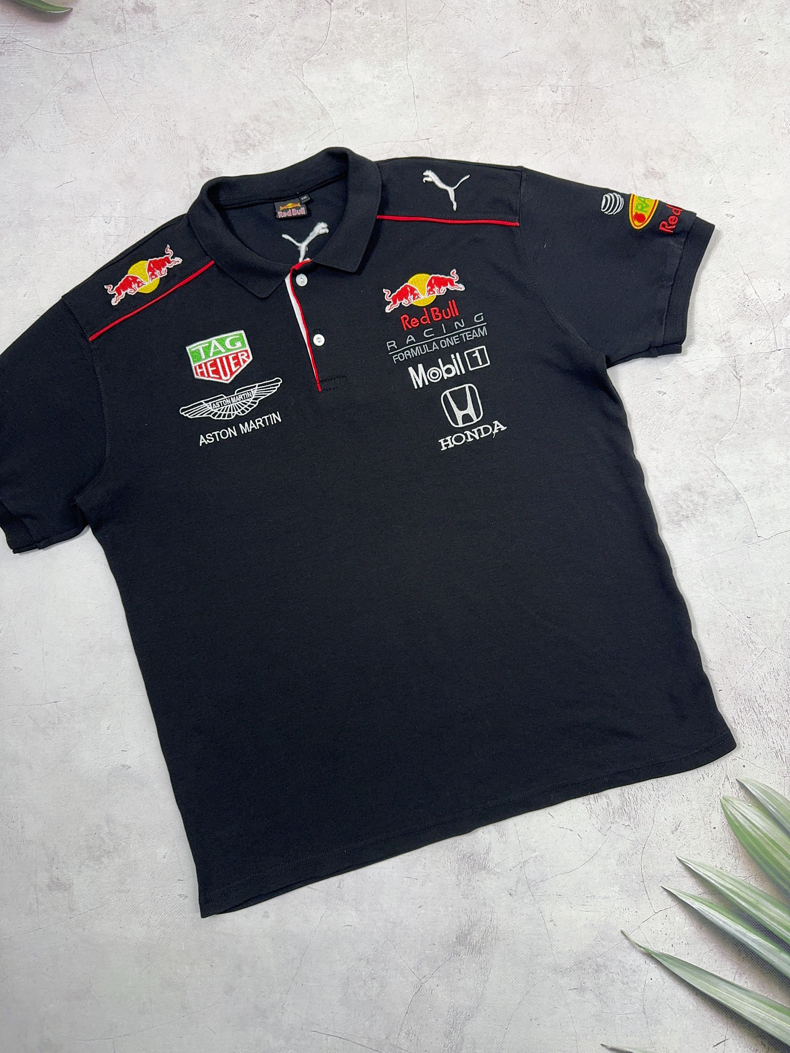 Formula 1 × Vintage Red Bull F1 Team Polo T-Shirt Mobil1 Pirelli Size US L / EU 52-54 / 3 - 4 Thumbnail