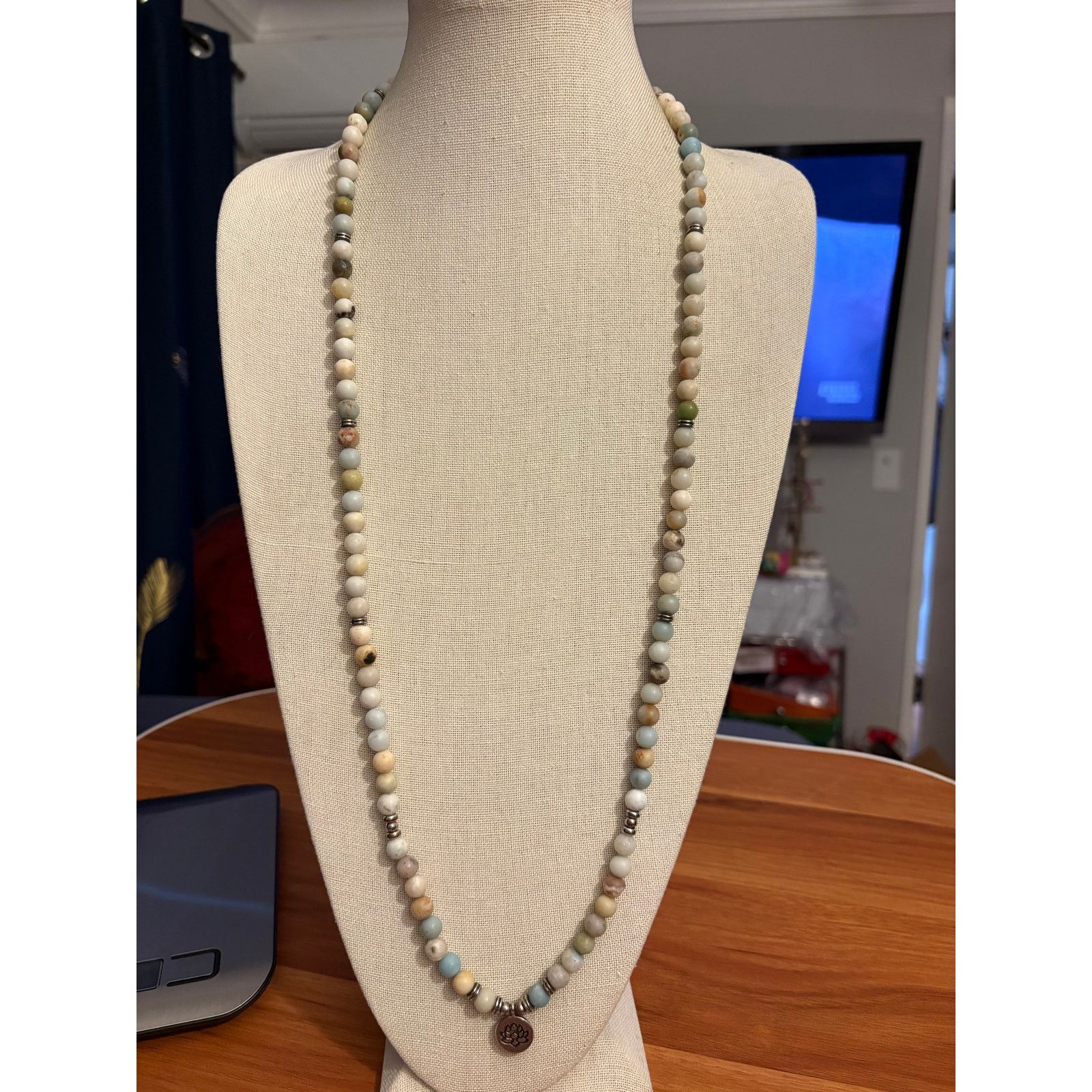 Other Vintage Elastic Amazonite Necklace 37 Inch Necklace Size ONE SIZE - 7 Thumbnail