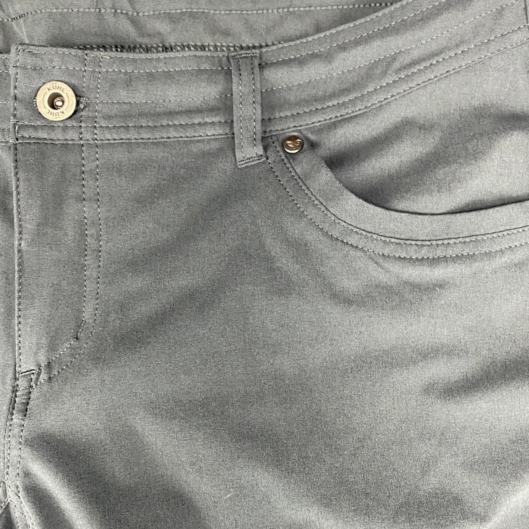 Vintage Kuhl Pants Womens 36x32 Gray Cargo Hiking Outdoor Adjustable Waist Stretch Size 24" / US 00 / IT 34 - 2 Thumbnail