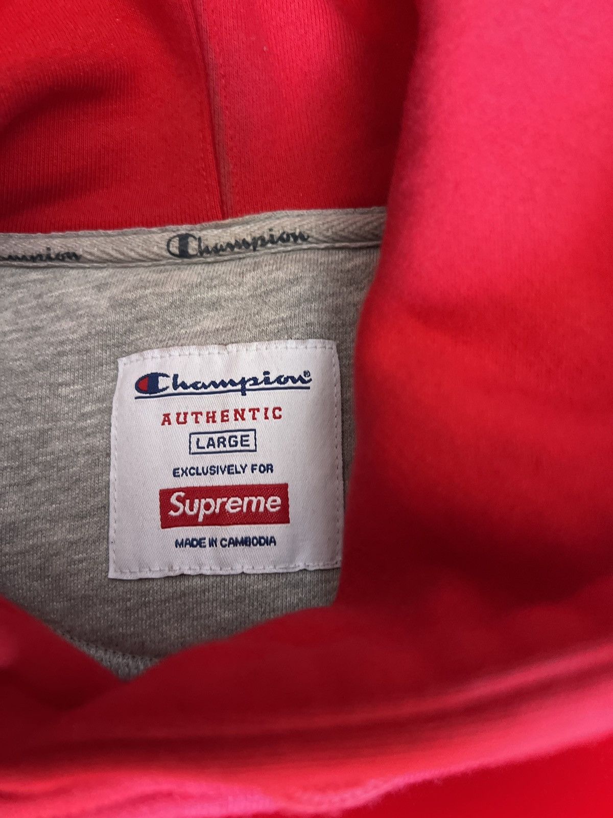 Champion × Supreme FW15 Supreme x Champion scripted hoodie Size US L / EU 52-54 / 3 - 4 Thumbnail