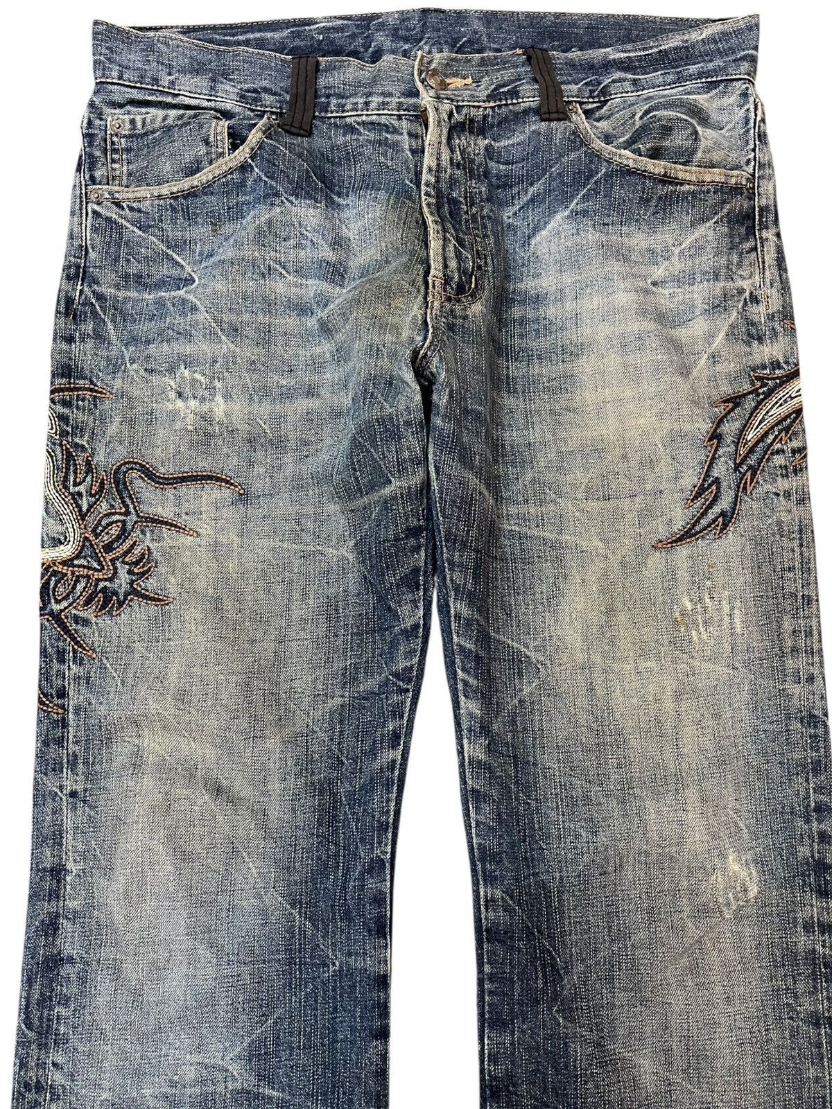 Japanese Brand Vintage Japanese Brand Embroidery Whiskers Denim Size US 34 / EU 50 - 2 Thumbnail