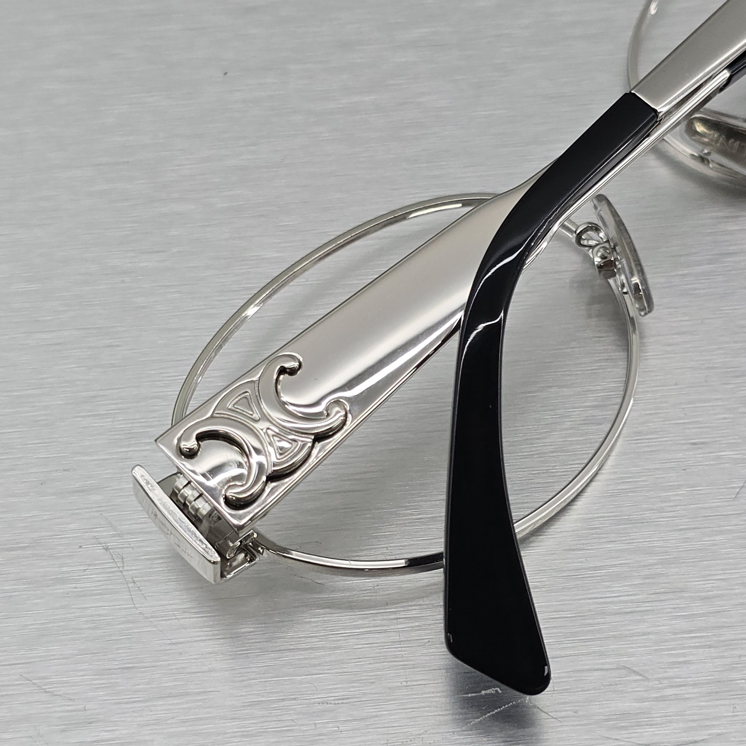 Celine CELINE Metal Triomphe CL50140U 016 Oval Glasses SILVER Size ONE SIZE - 4 Thumbnail