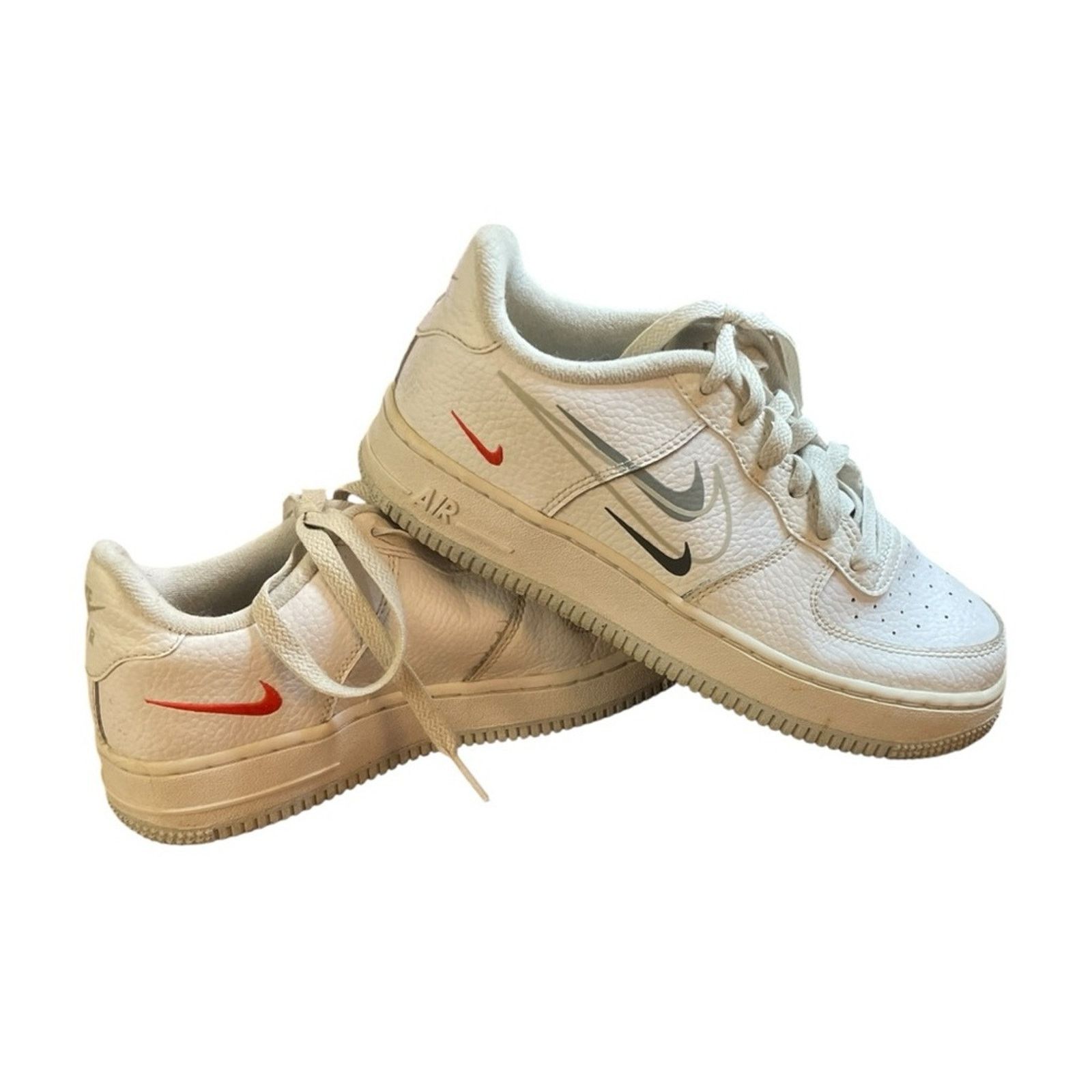 Nike Nike Air Force 1 GS 'White Multi-Swoosh' Size 4Y/5.5W Size US 5.5 / IT 35.5 - 4 Thumbnail