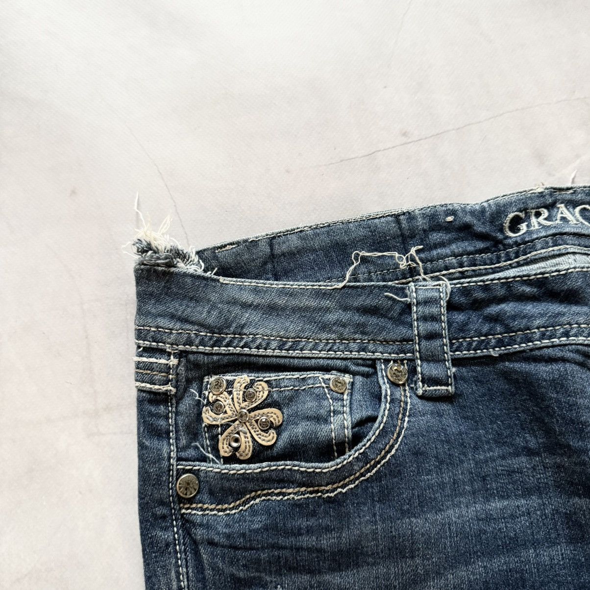 Undercover Y2K Crosses Hysteric Glamour Style ERD Jeans Ed Hardy Vibe Size 31" - 8 Thumbnail