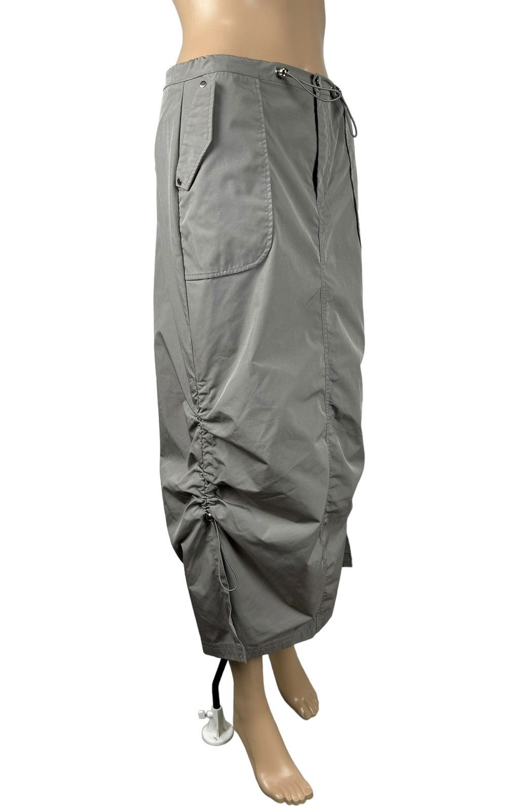 Designer Apea Nylon Maxi Skirt Drawstring Long size L Size 28" / US 6 / IT 42 - 4 Thumbnail