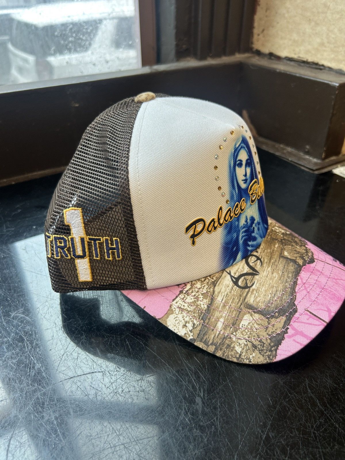 Palace Palace edge realtree pink trucker hat | Grailed