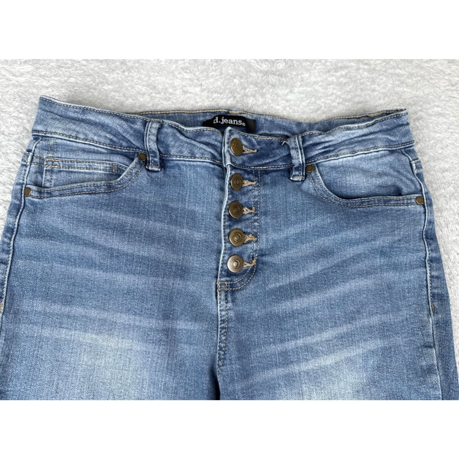 Vintage d.jeans Jeans Womens 6 Blue High Rise Button Fly Stretch Denim Cropped Capri 19L Size 28" / US 6 / IT 42 - 4 Thumbnail
