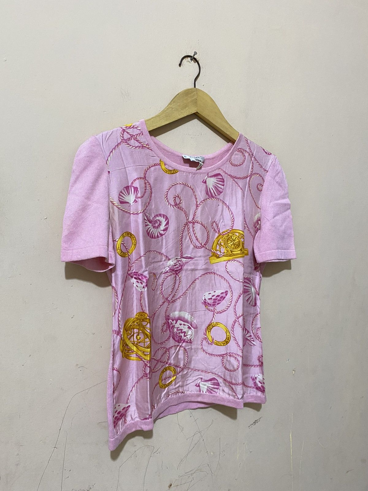 Celine 90s Celine Boroque Tshirt Knit Size XS / US 0-2 / IT 36-38 - 2 Thumbnail