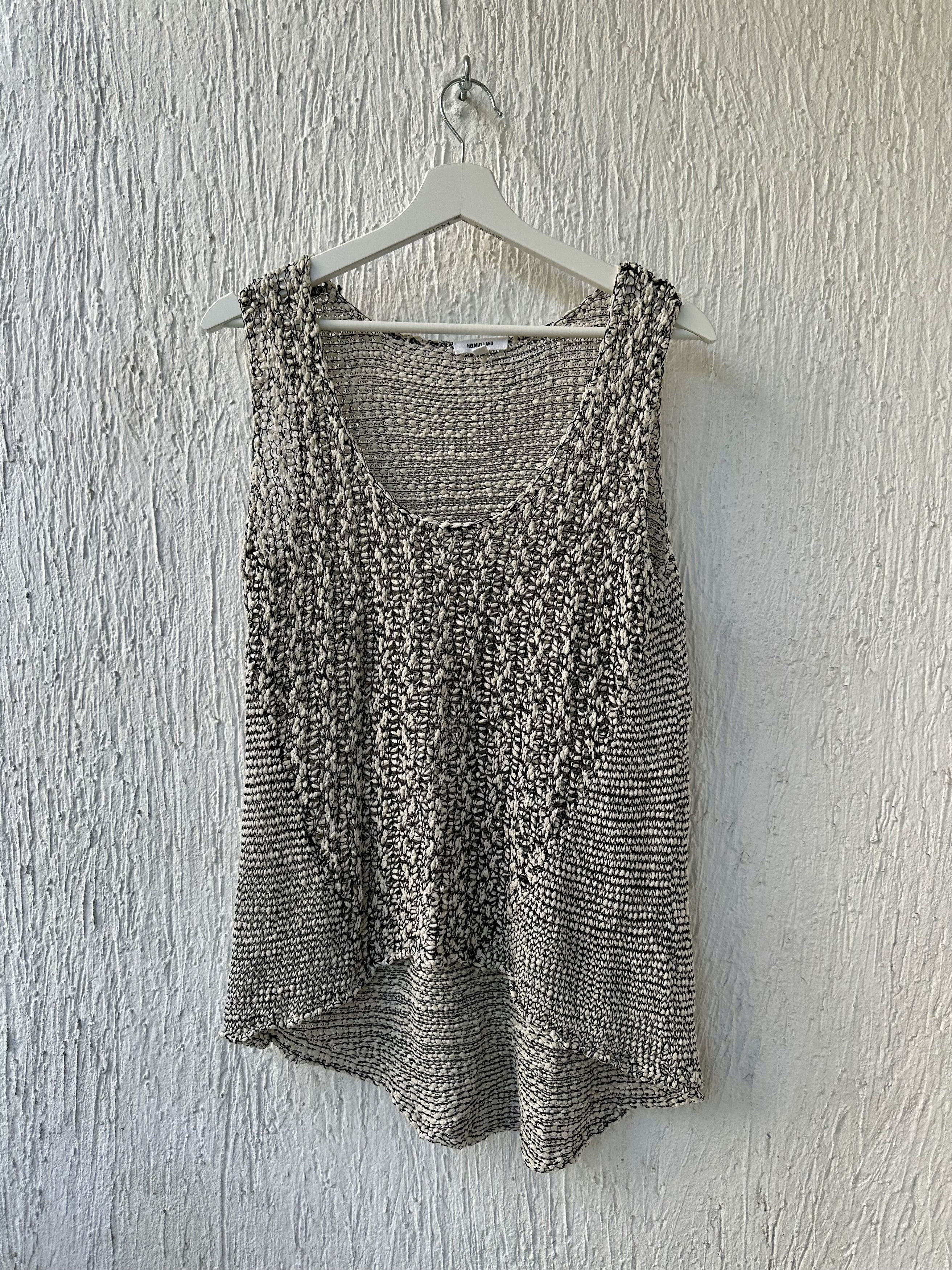 Helmut Lang linen blend knit tank top Size S / US 4 / IT 40 - 1 Thumbnail