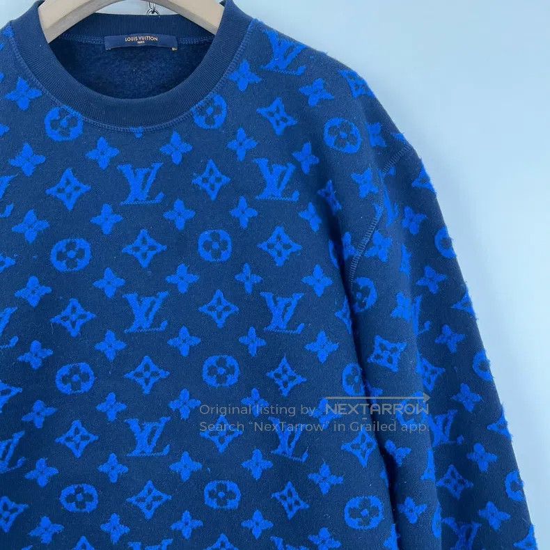 Louis Vuitton Louis Vuitton Blue presbyopic logo flocked sweatshirt Size US L / EU 52-54 / 3 - 4 Thumbnail