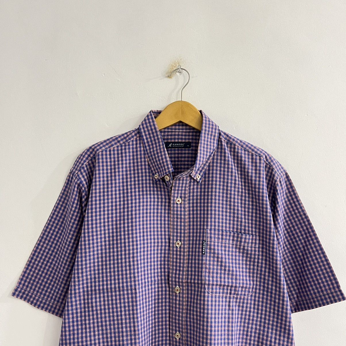 Japanese Brand × Kangol Kangol Plaid Shirt Boxy Oversized Cut - Jun25 Size US XL / EU 56 / 4 - 2 Thumbnail