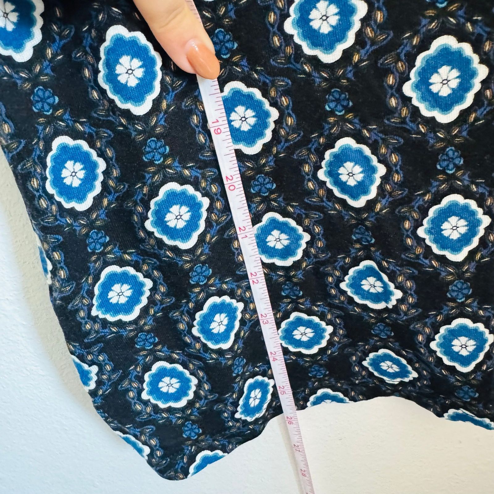Loft LOFT Black White Blue Print Half Sleeve $68 Blouse Shirt XS Size XS / US 0-2 / IT 36-38 - 8 Thumbnail